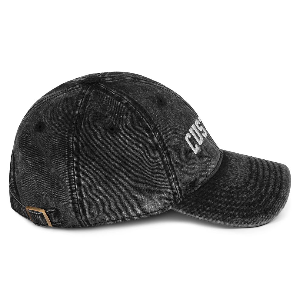 CUSTOM Your Text Varsity Embroidered Vintage Cap - Image 3