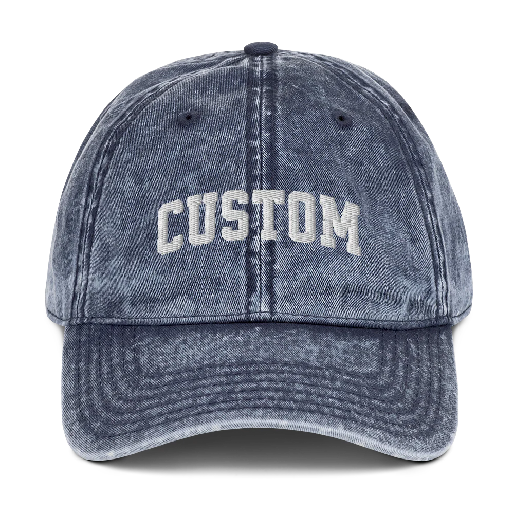 CUSTOM Your Text Varsity Embroidered Vintage Cap - Image 5