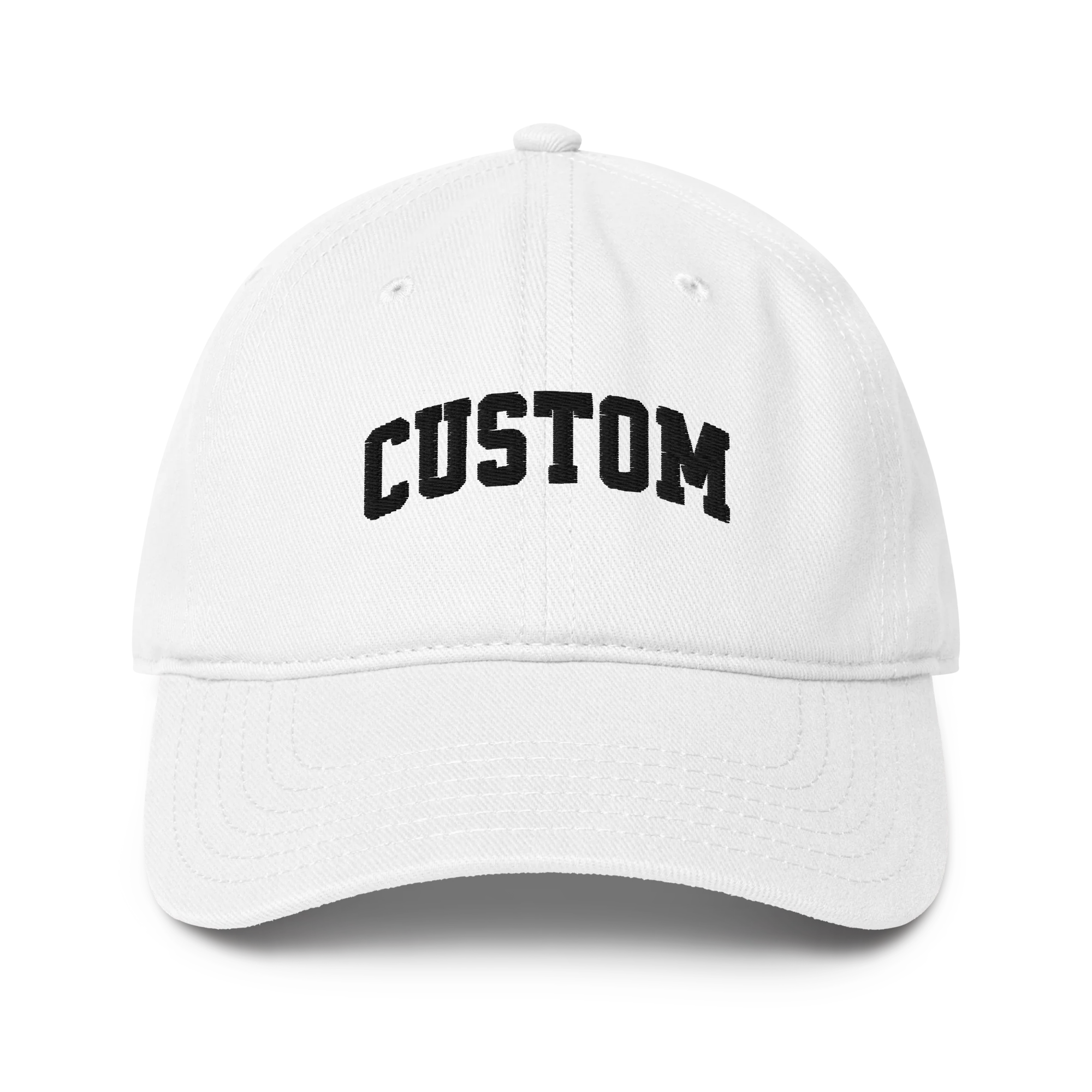 CUSTOM Your Text Varsity Font Embroidered Baseball Cap - Image 10