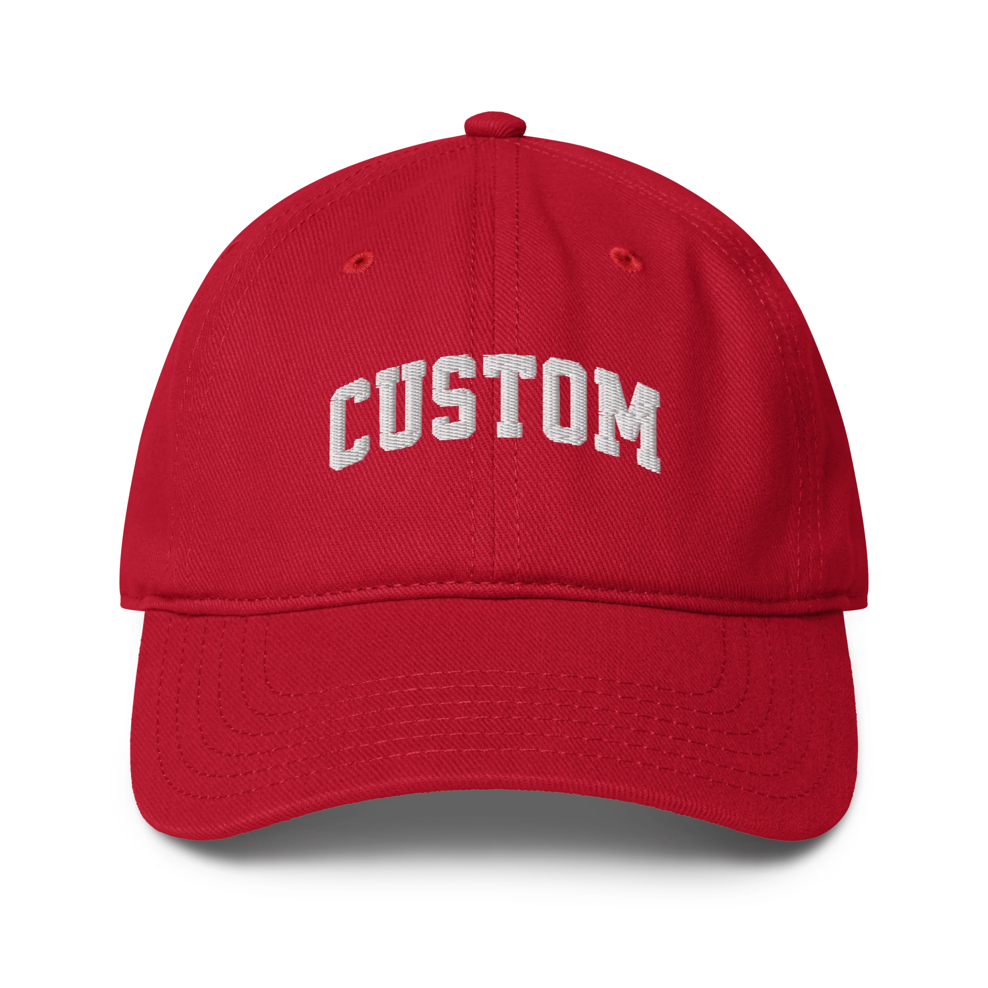 CUSTOM Your Text Varsity Font Embroidered Baseball Cap - Image 4