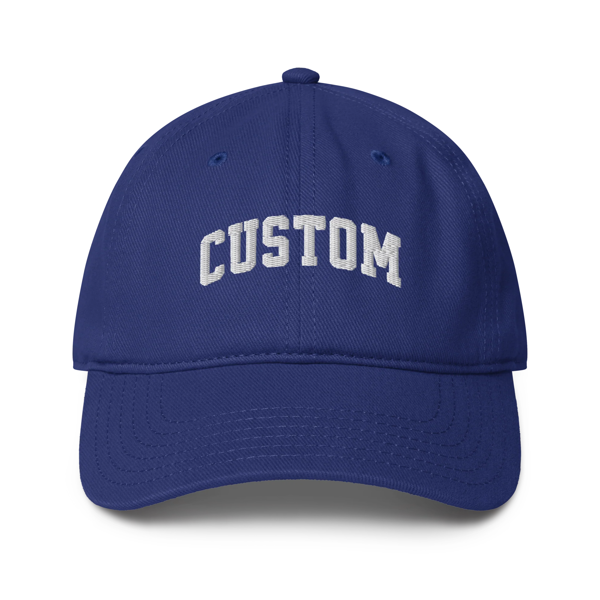 CUSTOM Your Text Varsity Font Embroidered Baseball Cap - Image 7