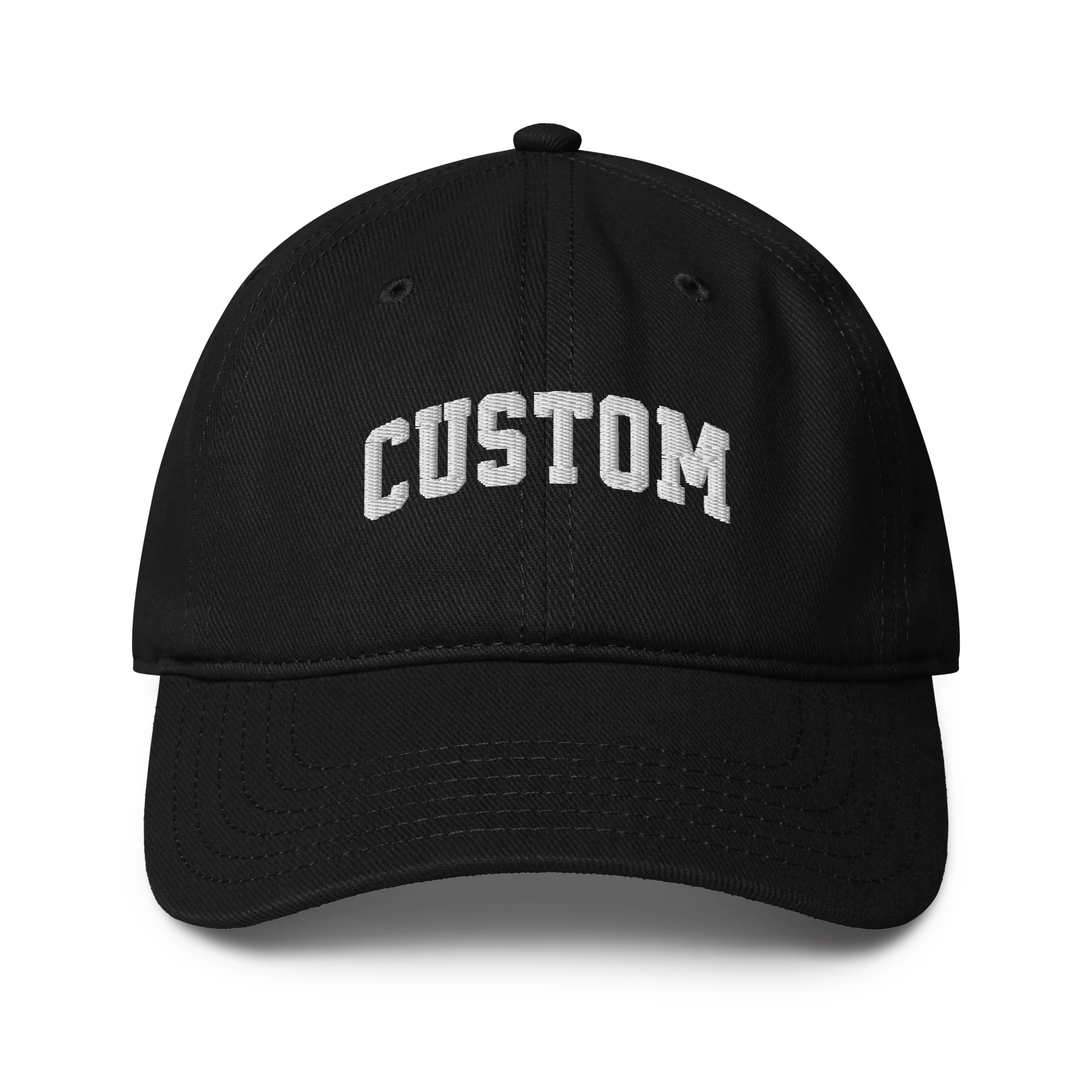 CUSTOM Your Text Varsity Font Embroidered Baseball Cap - Image 8
