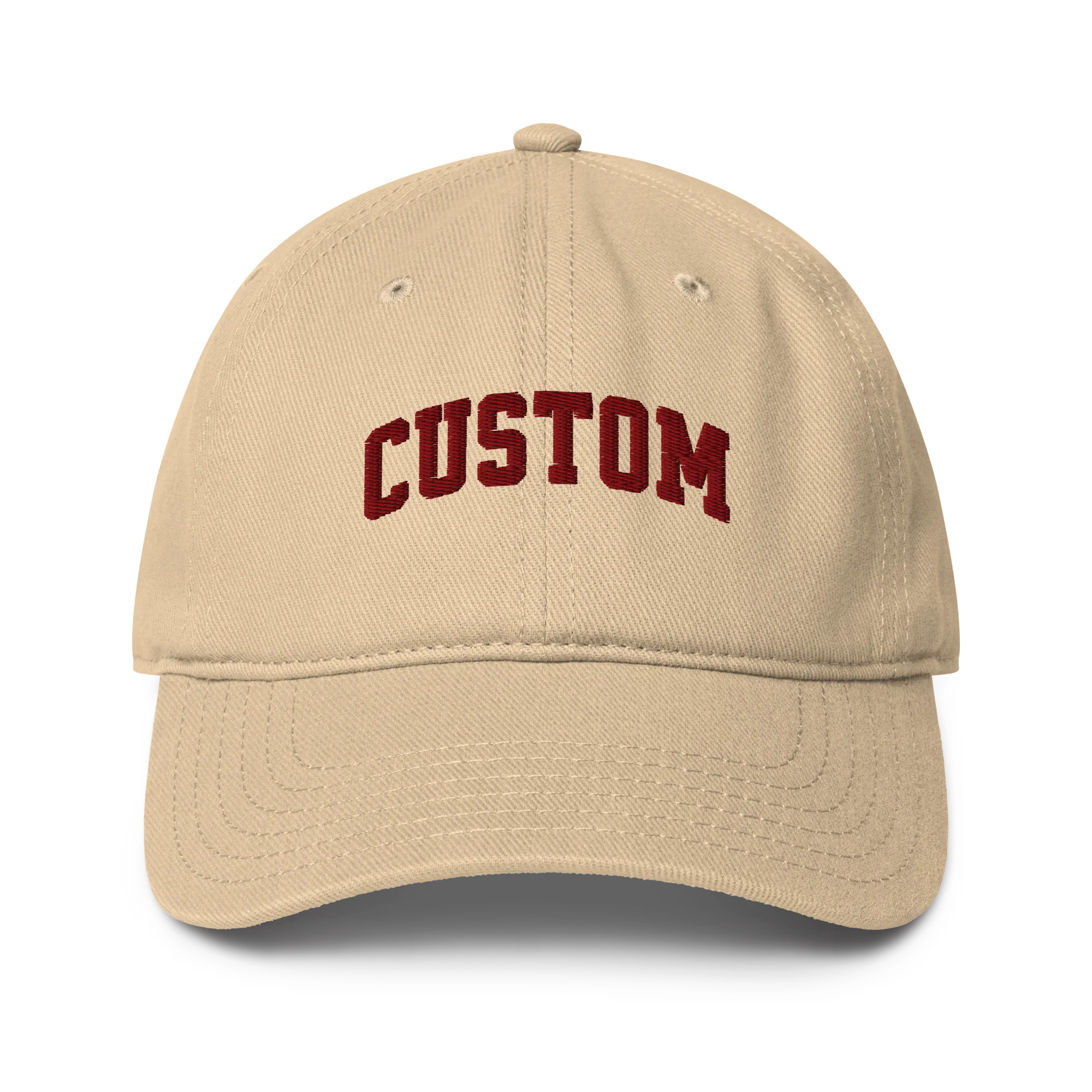 CUSTOM Your Text Varsity Font Embroidered Baseball Cap - Image 9