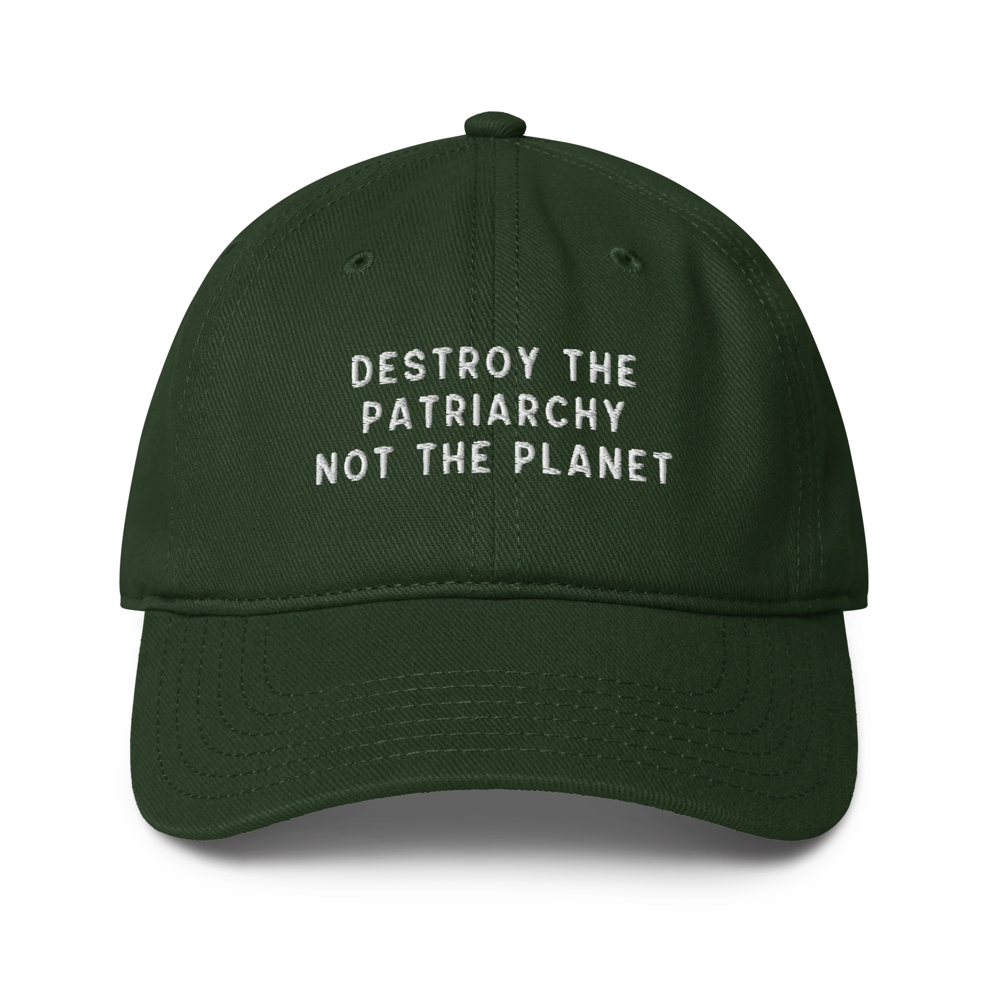 Destroy The Patriarchy Not The Planet Embroidered Baseball Cap - Image 4