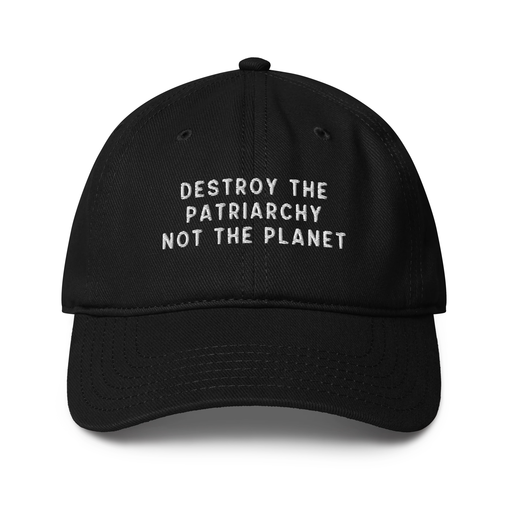 Destroy The Patriarchy Not The Planet Embroidered Baseball Cap - Image 8