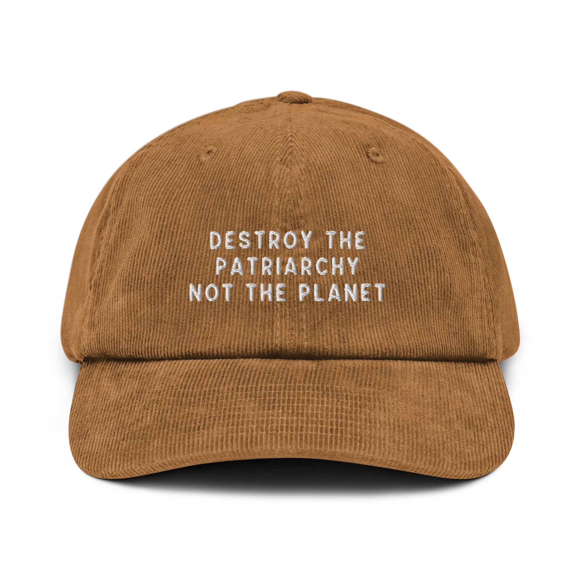Destroy The Patriarchy Not The Planet Embroidered Corduroy Hat - Image 4