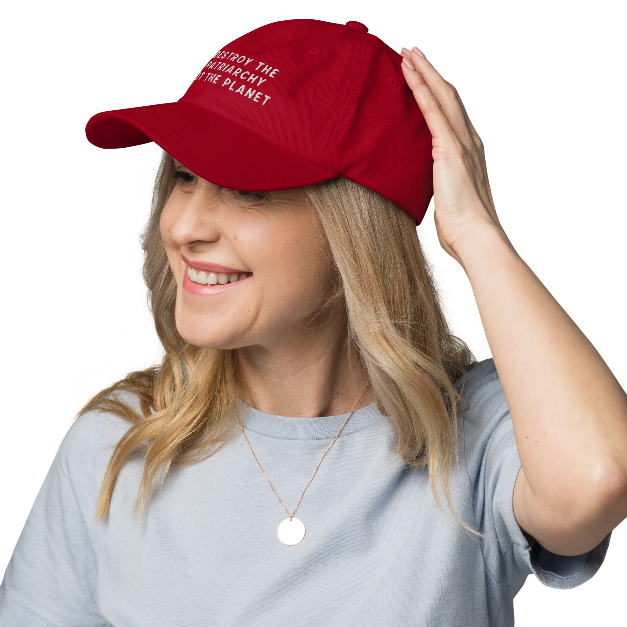 Destroy The Patriarchy Not The Planet Embroidered Cap - Image 2