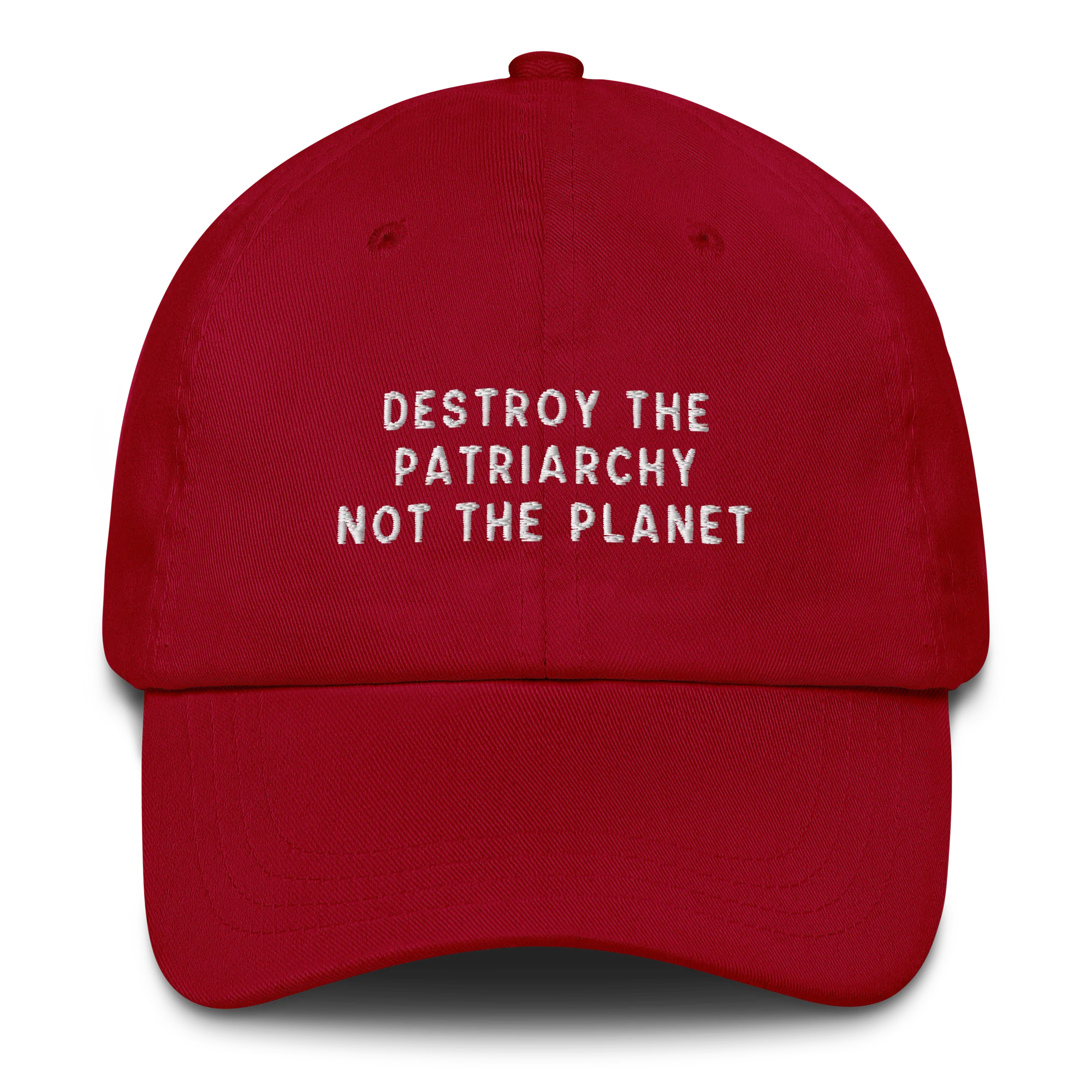 Destroy The Patriarchy Not The Planet Embroidered Cap - Image 3