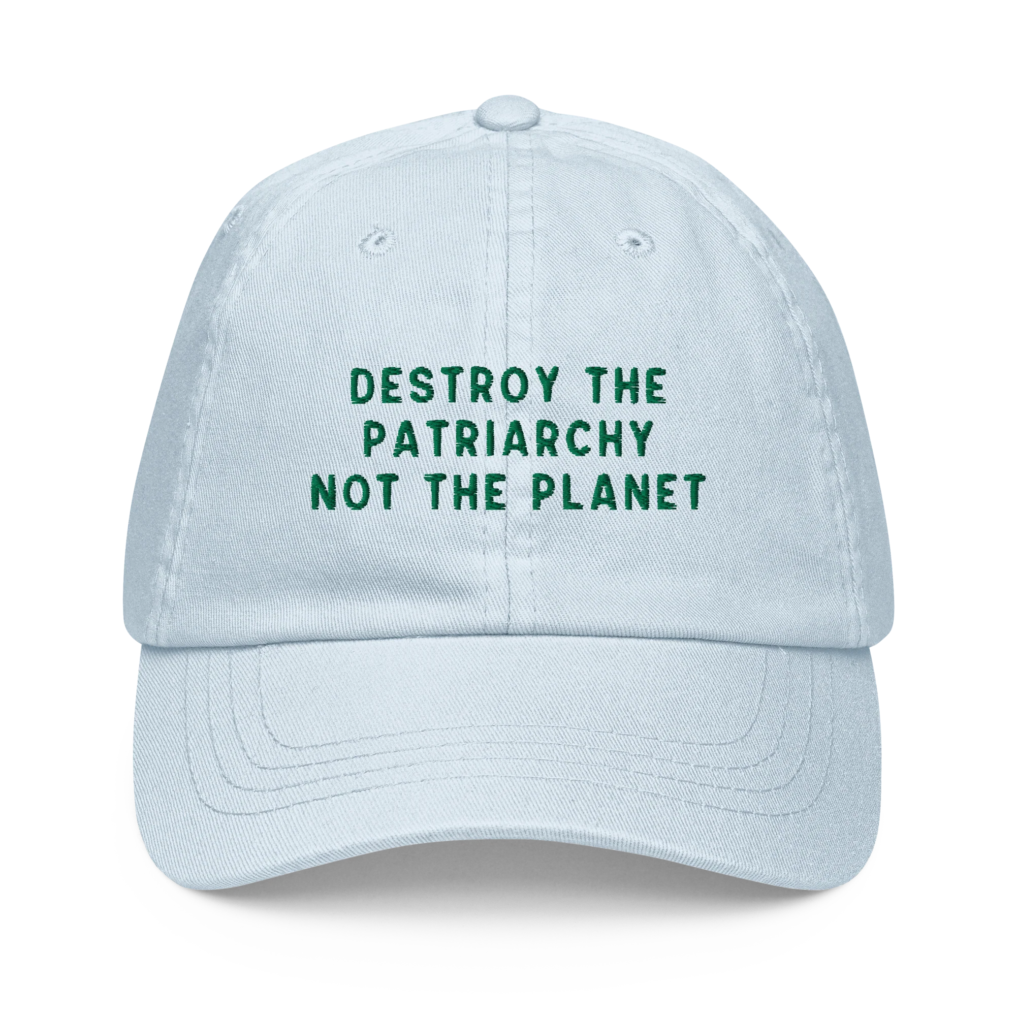 Destroy The Patriarchy Not The Planet Embroidered Pastel Baseball Cap - Image 4