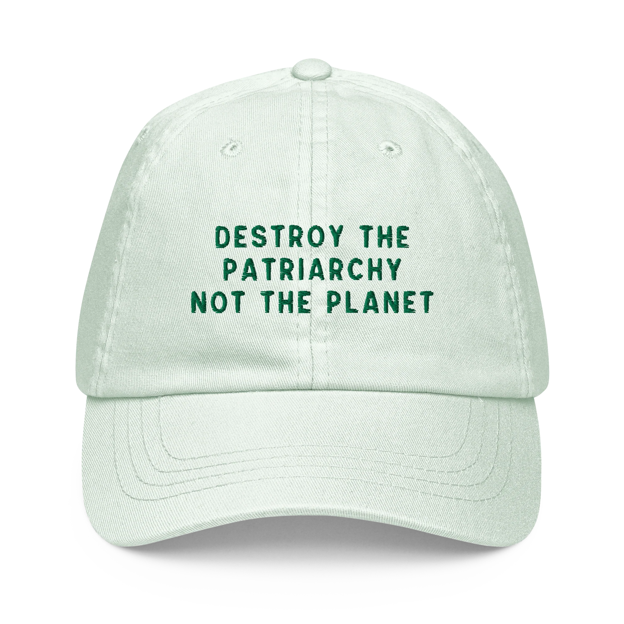 Destroy The Patriarchy Not The Planet Embroidered Pastel Baseball Cap - Image 7