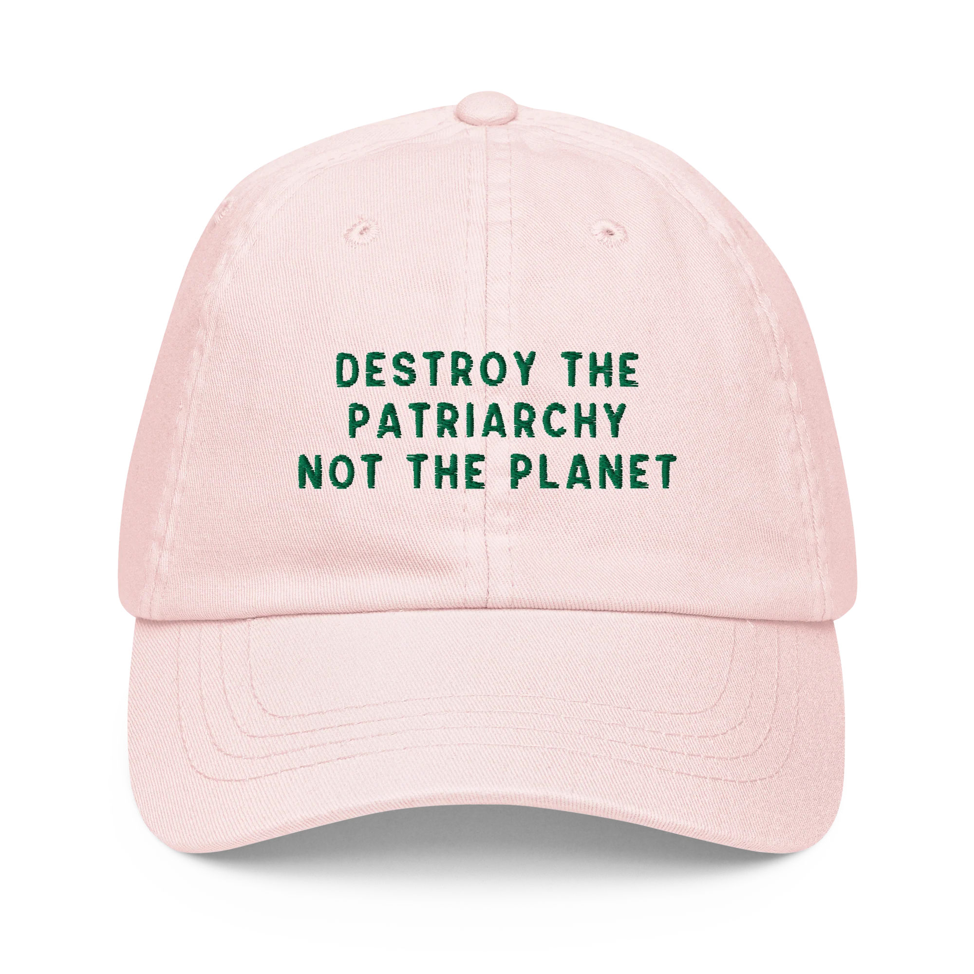 Destroy The Patriarchy Not The Planet Embroidered Pastel Baseball Cap - Image 8
