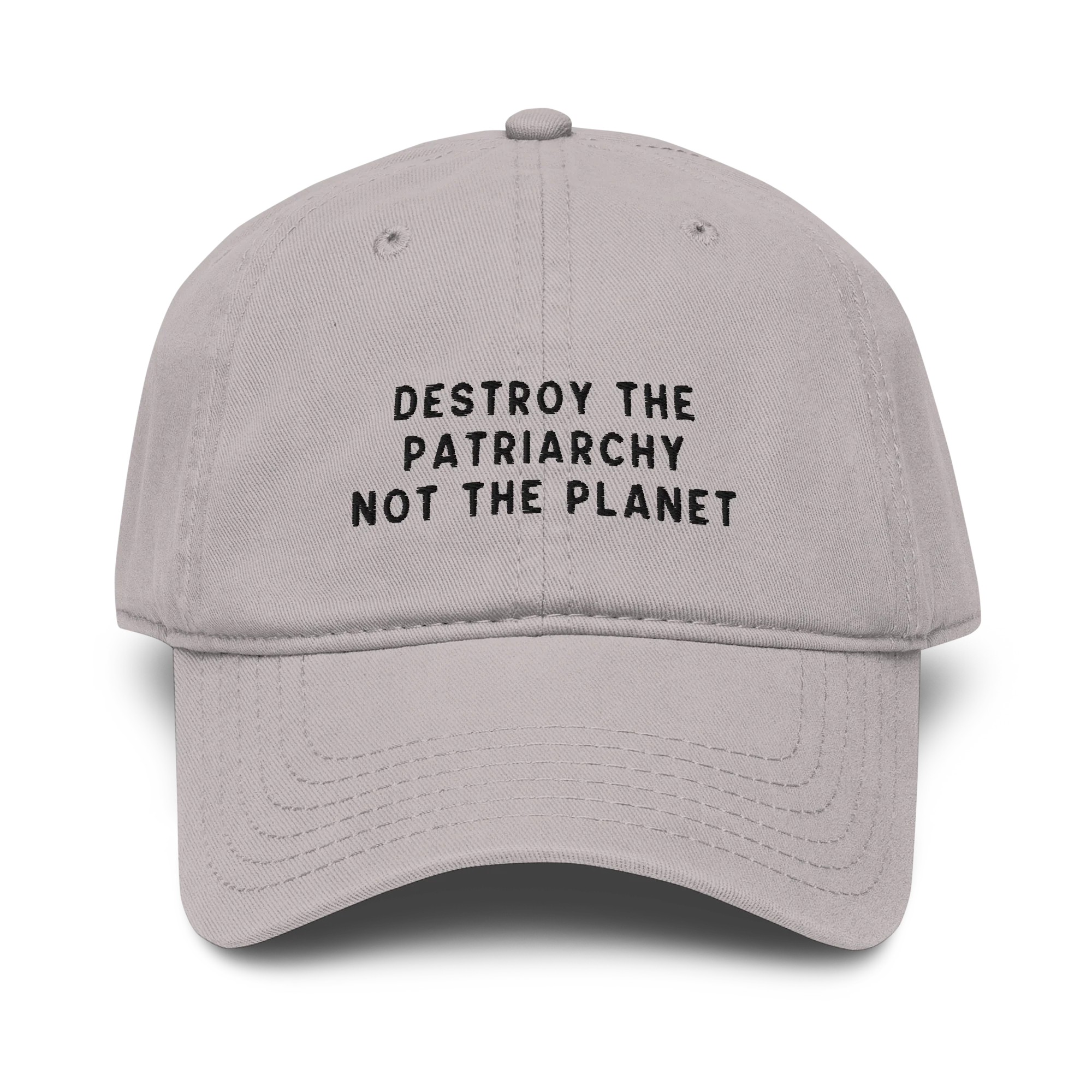 Destroy The Patriarchy Not The Planet Embroidered Vintage Wash Baseball Cap - Image 5