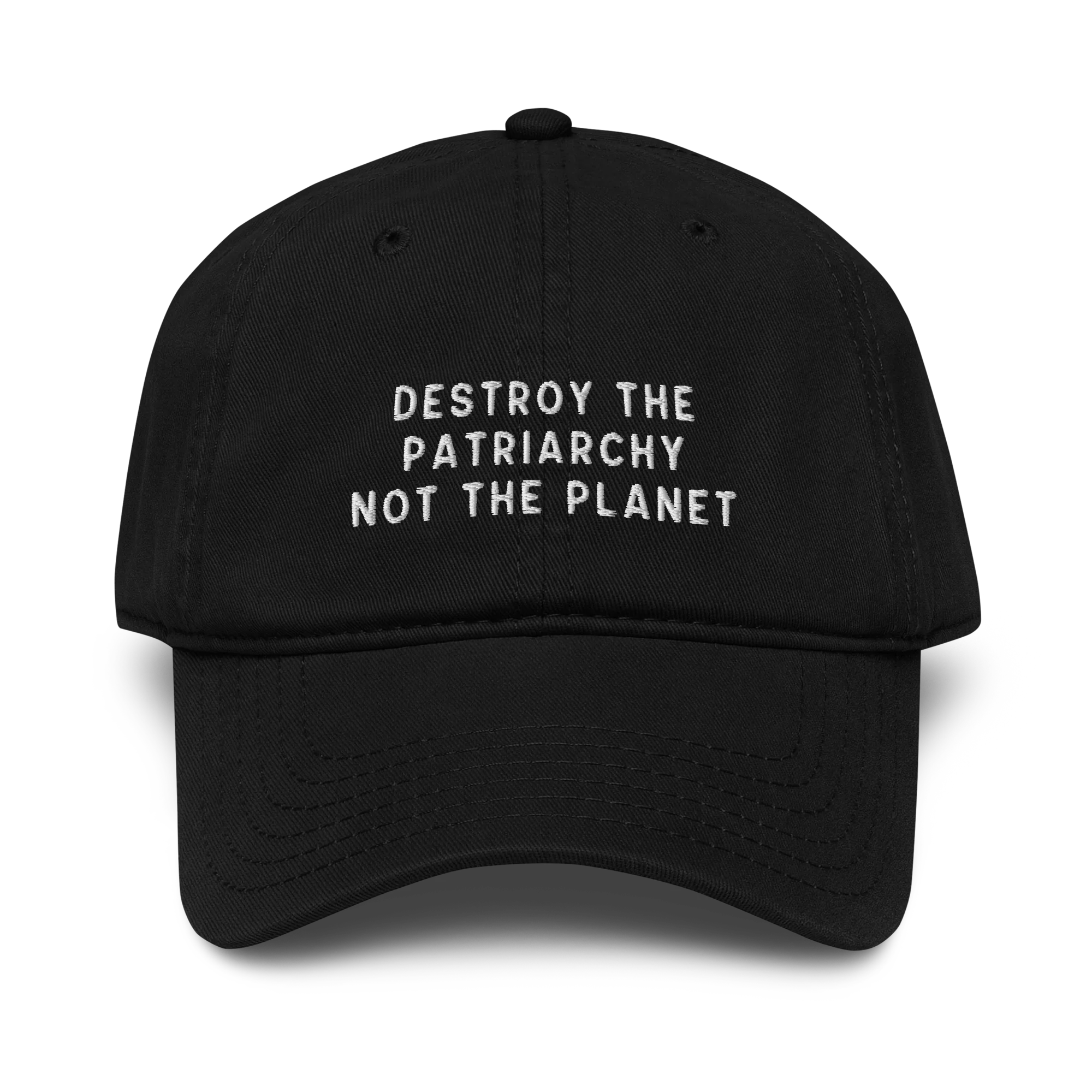 Destroy The Patriarchy Not The Planet Embroidered Vintage Wash Baseball Cap - Image 7