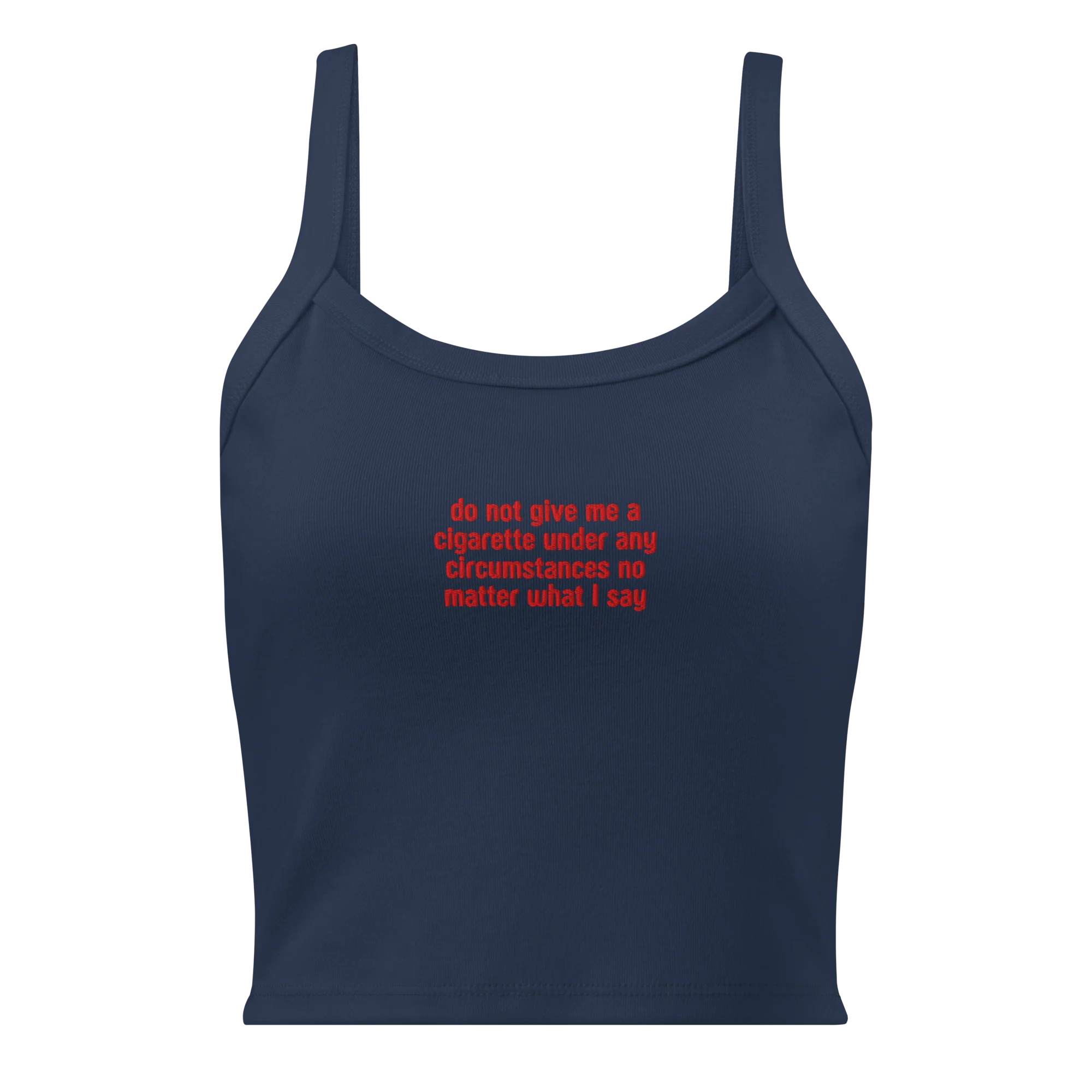 Do Not Give Me a Cigarette Rib Embroidered Tank Top - Image 3