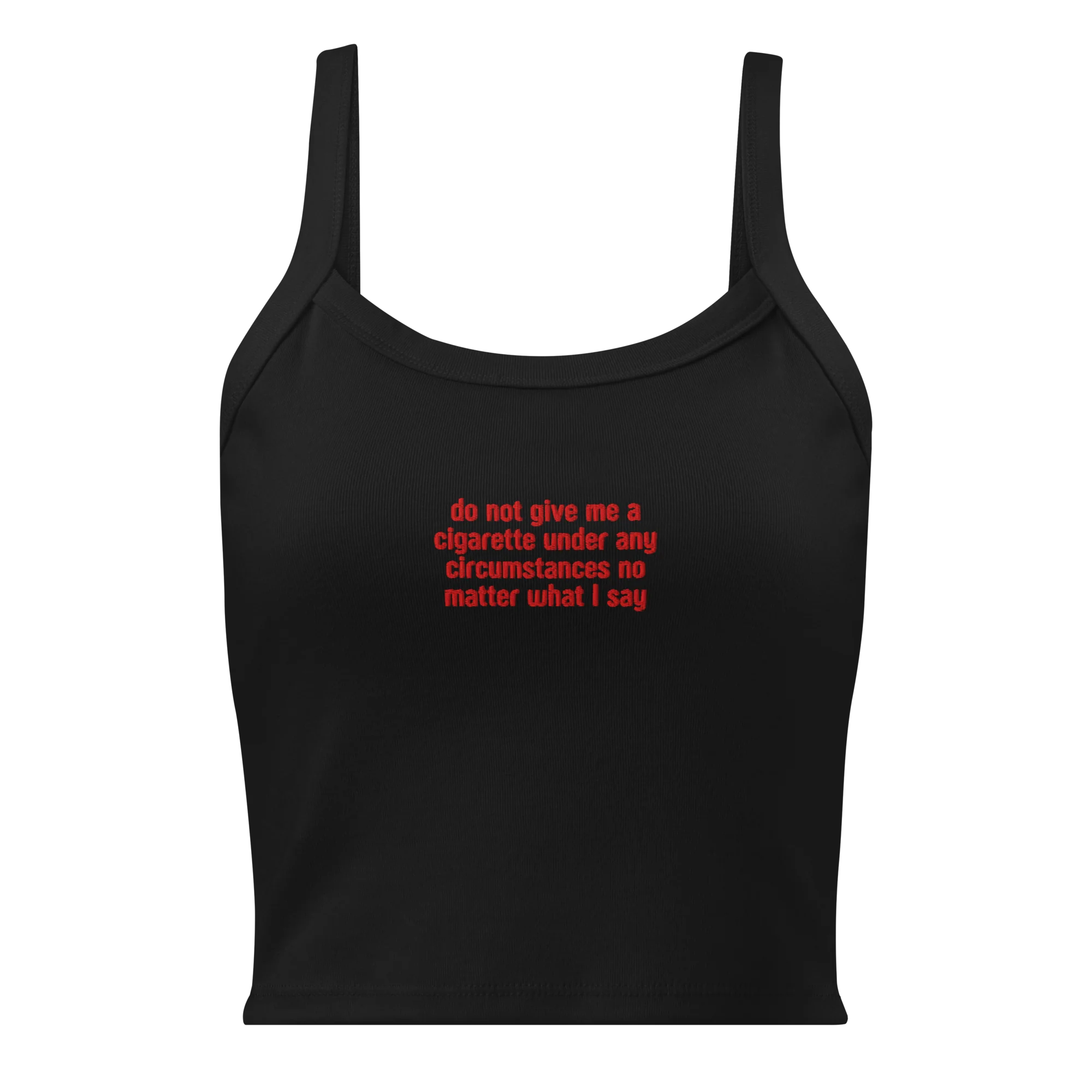 Do Not Give Me a Cigarette Rib Embroidered Tank Top - Image 6