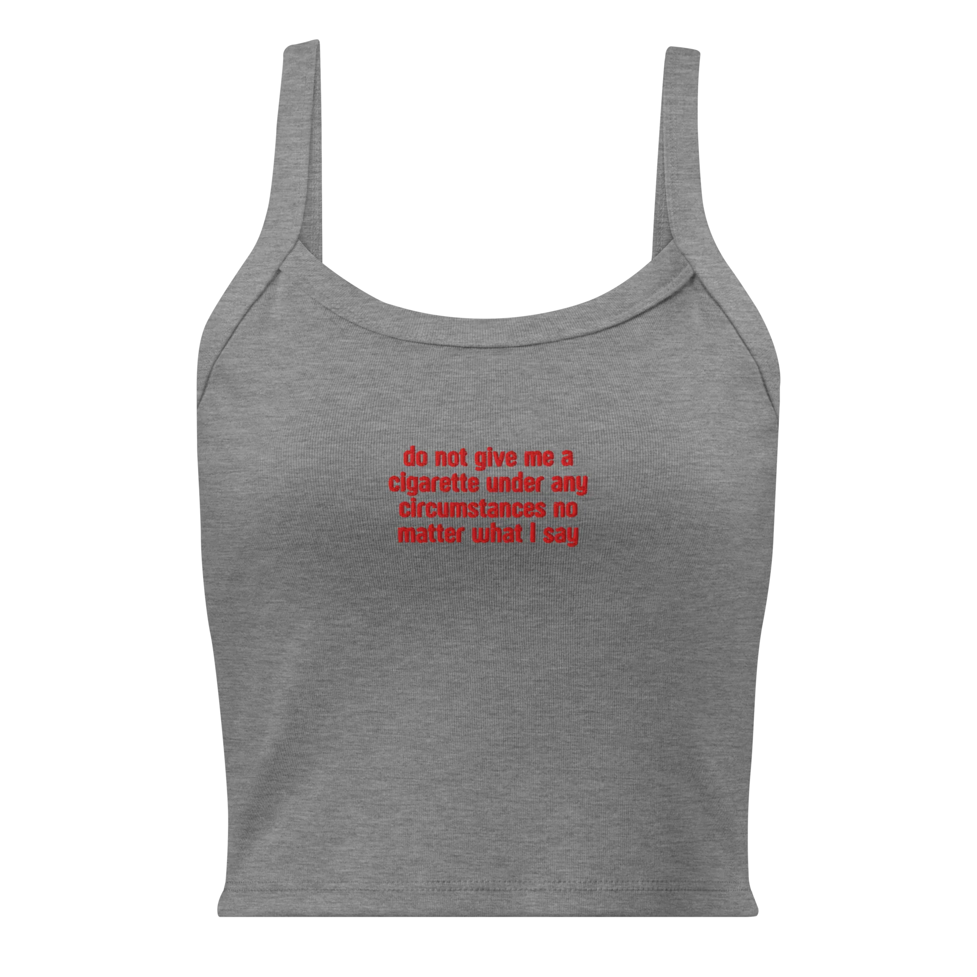 Do Not Give Me a Cigarette Rib Embroidered Tank Top - Image 7