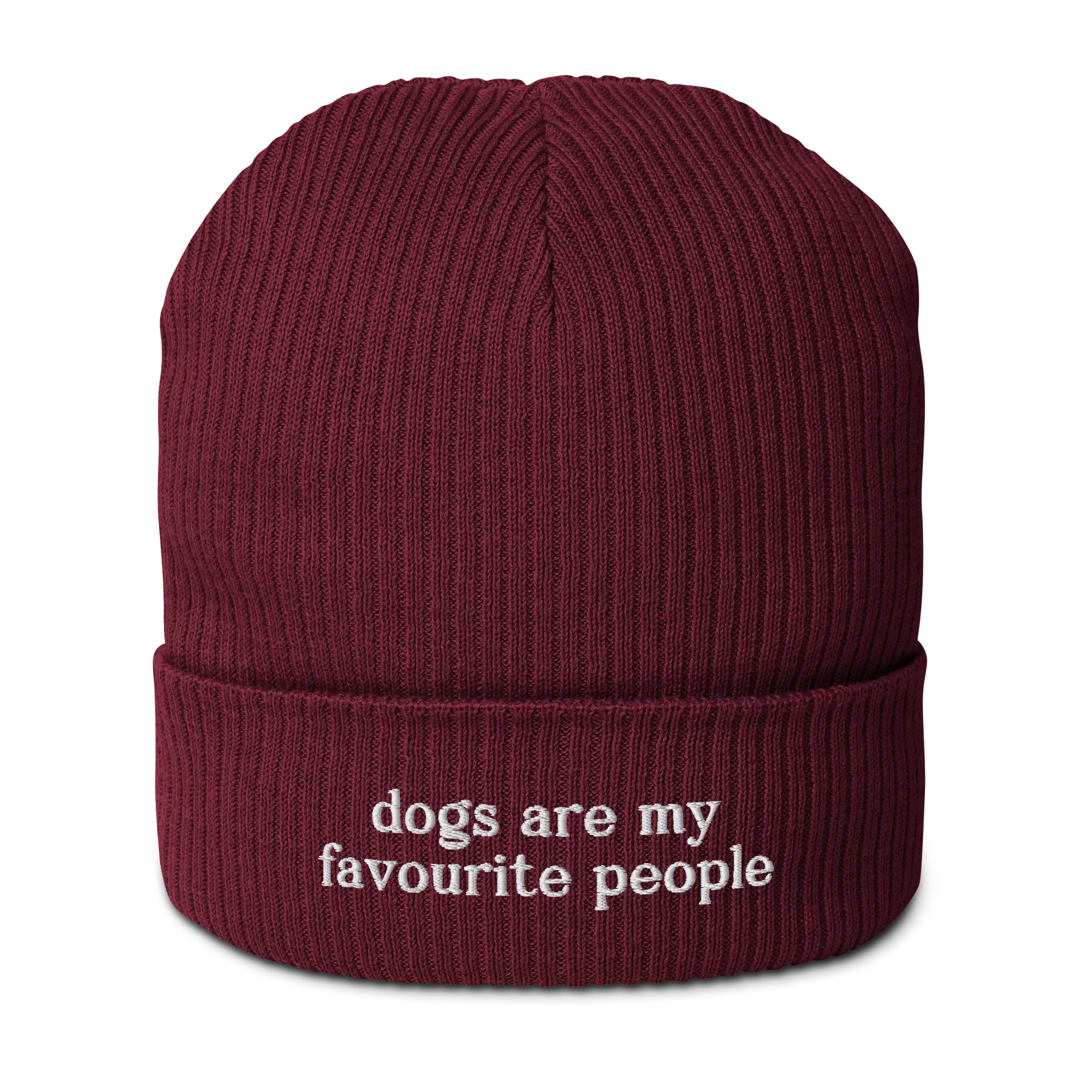 Dogs Are My Favourite People Embroidered Organic Ribbed Beanie - Image 7