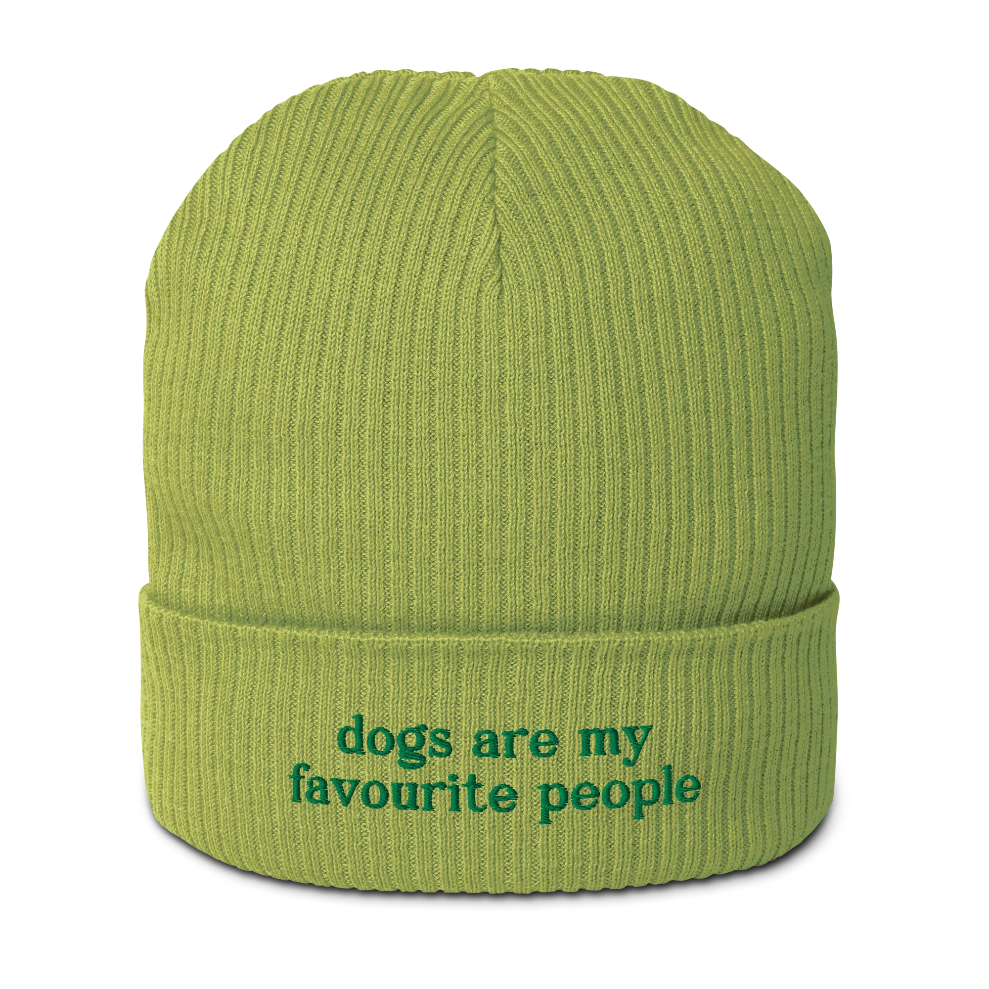 Dogs Are My Favourite People Embroidered Organic Ribbed Beanie - Image 9
