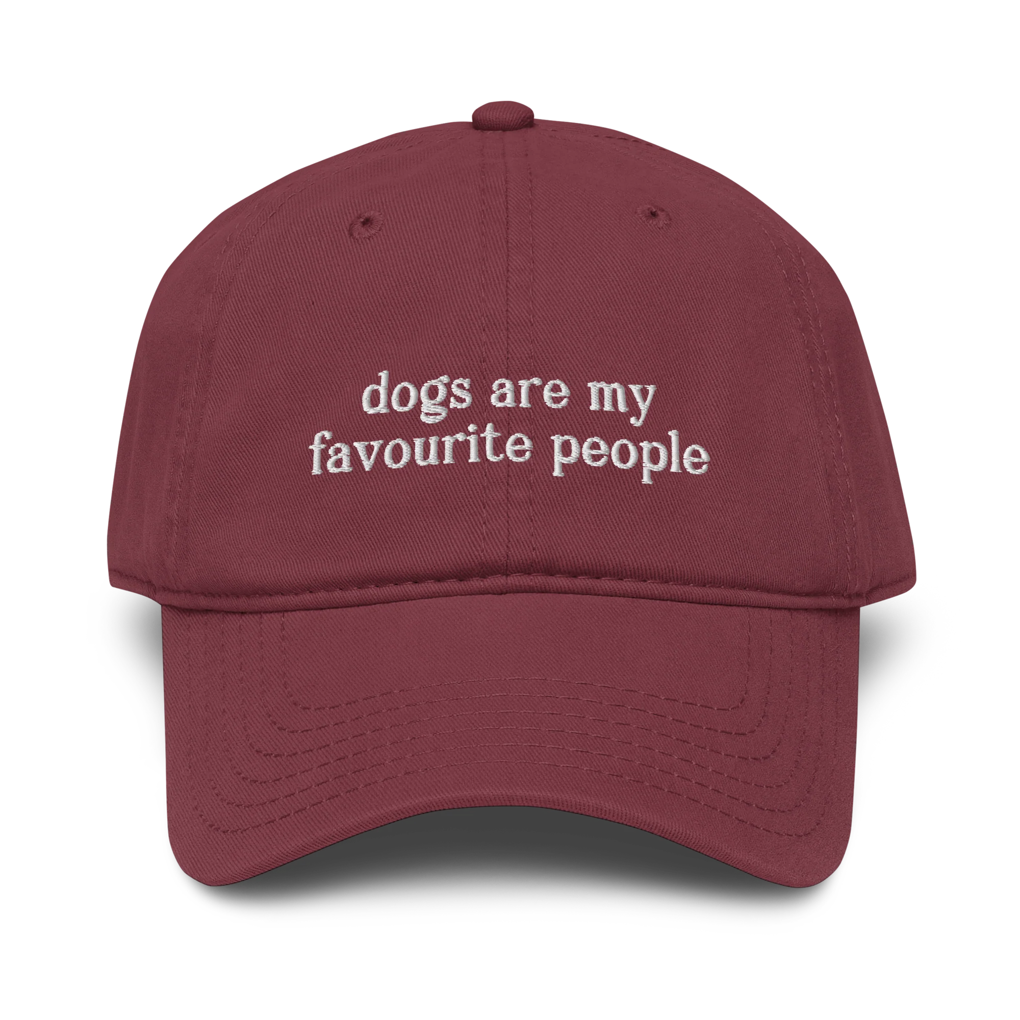 Dogs Are My Favourite People Embroidered Vintage Wash Baseball Cap