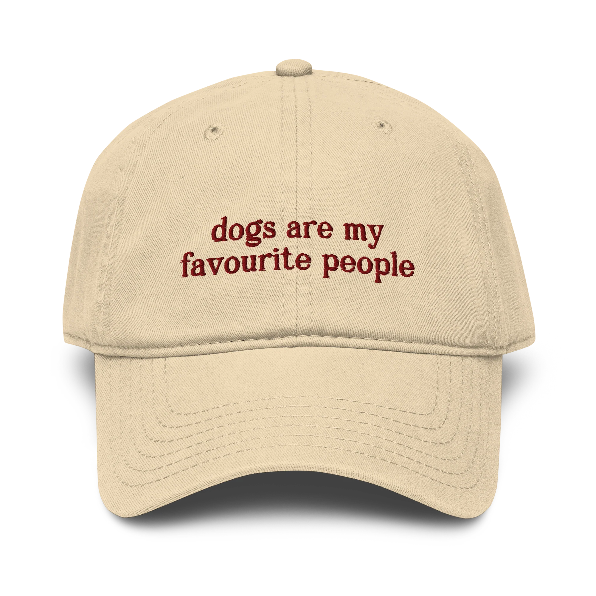 Dogs Are My Favourite People Embroidered Vintage Wash Baseball Cap - Image 7