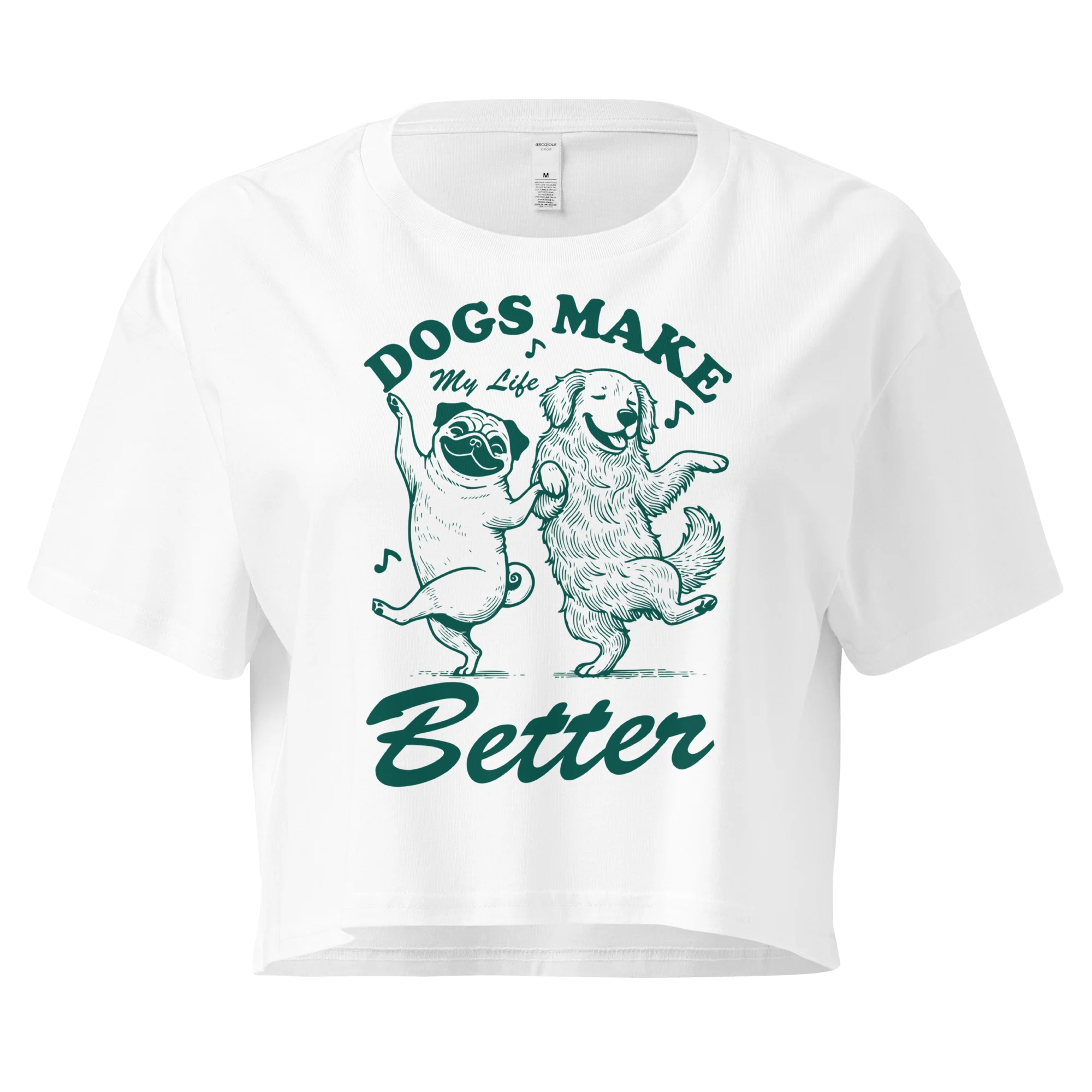 Dogs Make My Life Better Crop Tee - Image 4