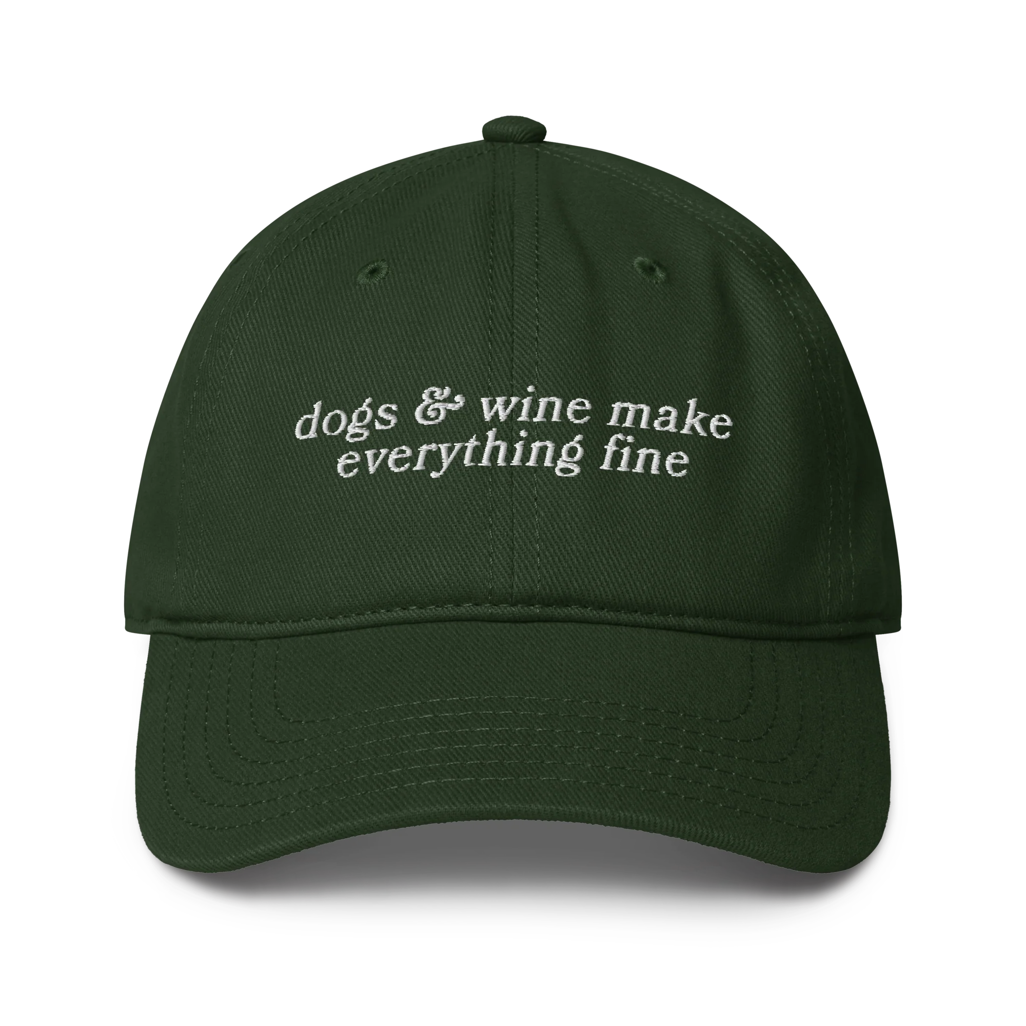 Dogs & Wine Make Everything Fine Embroidered  Baseball Cap - Image 7
