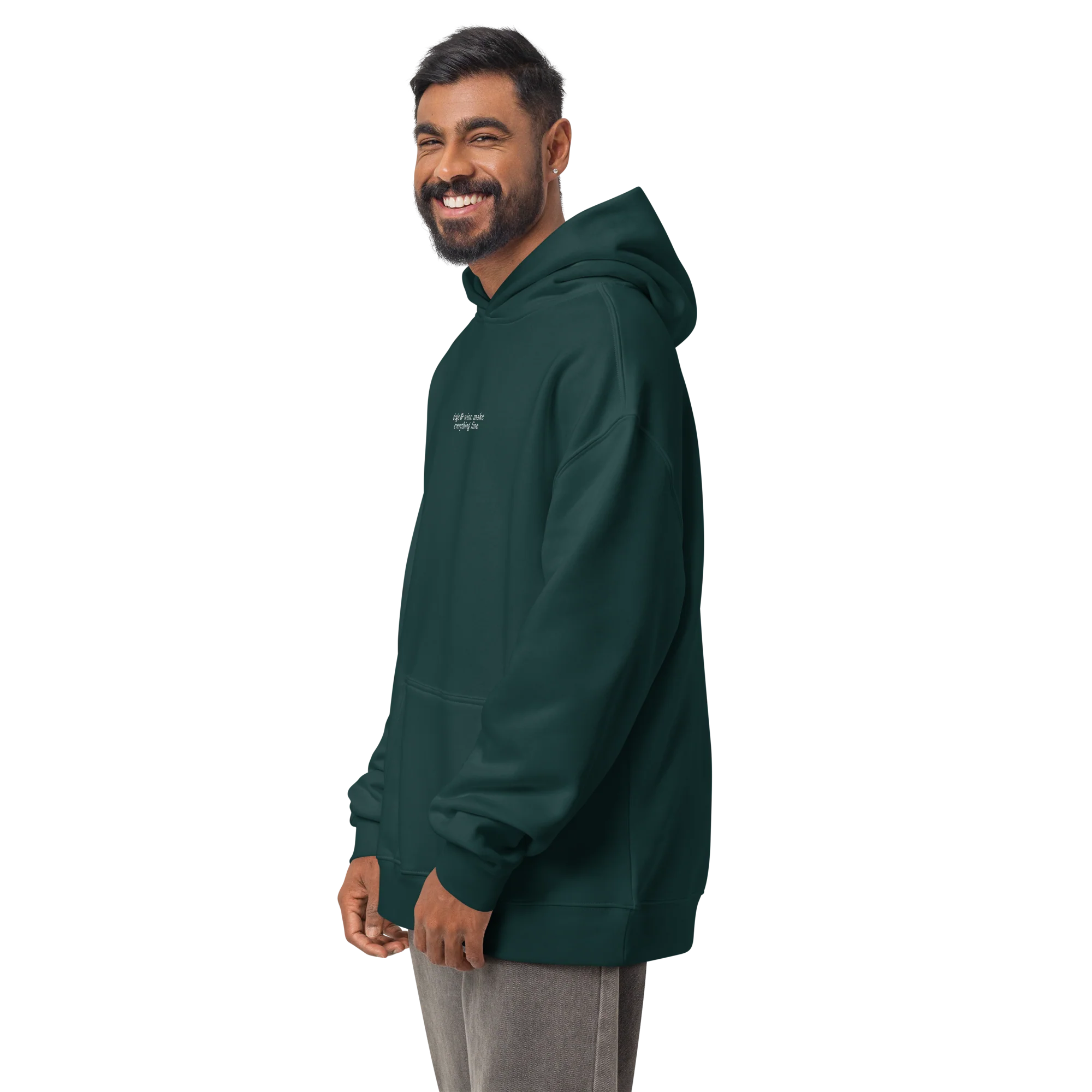 Dogs & Wine Make Everything Fine Embroidered Premium Oversized Hoodie - Image 6