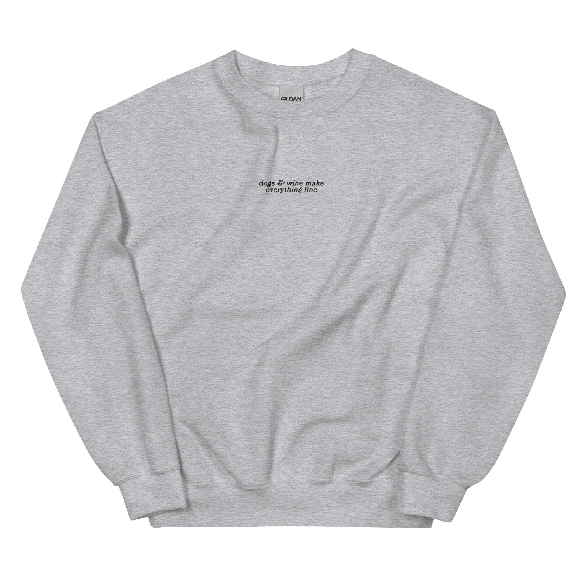 Dogs & Wine Make Everything Fine Embroidered Sweatshirt - Image 4