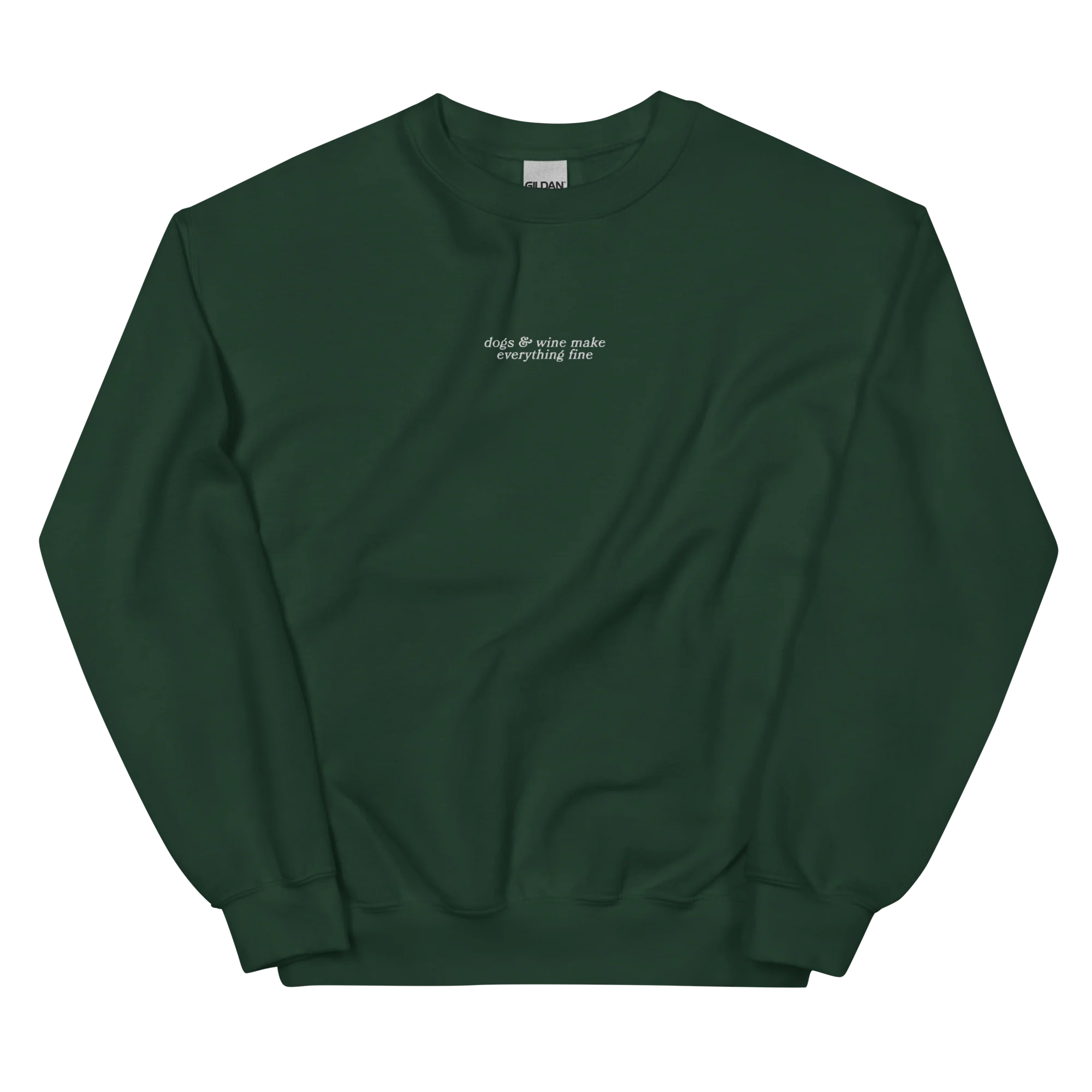 Dogs & Wine Make Everything Fine Embroidered Sweatshirt - Image 9