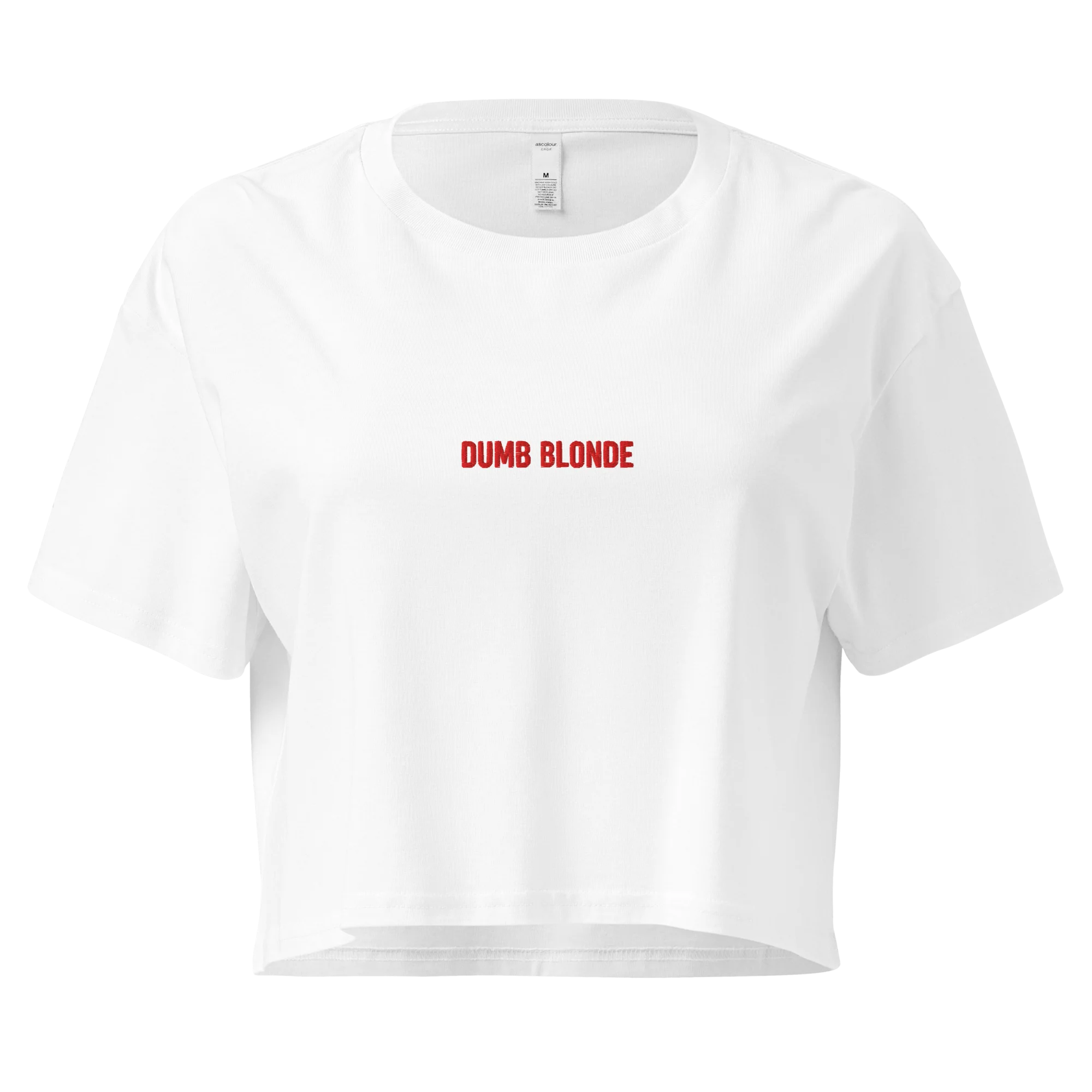 Dumb Blonde Embroidered Crop Tee - Image 4