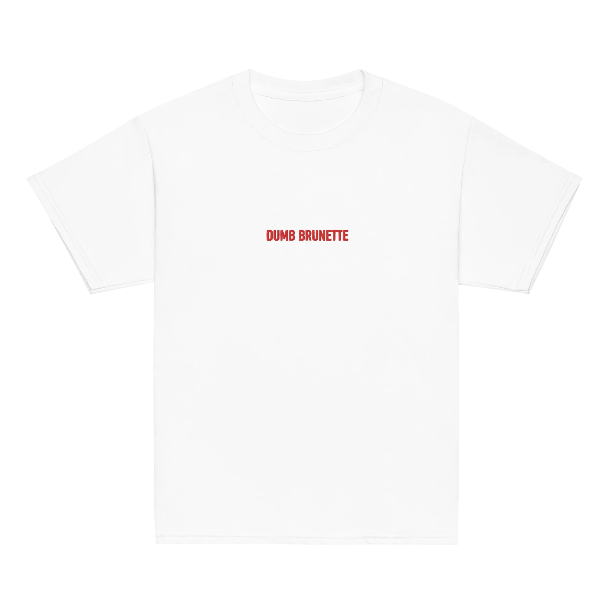 Dumb Brunette Embroidered Baby Tee