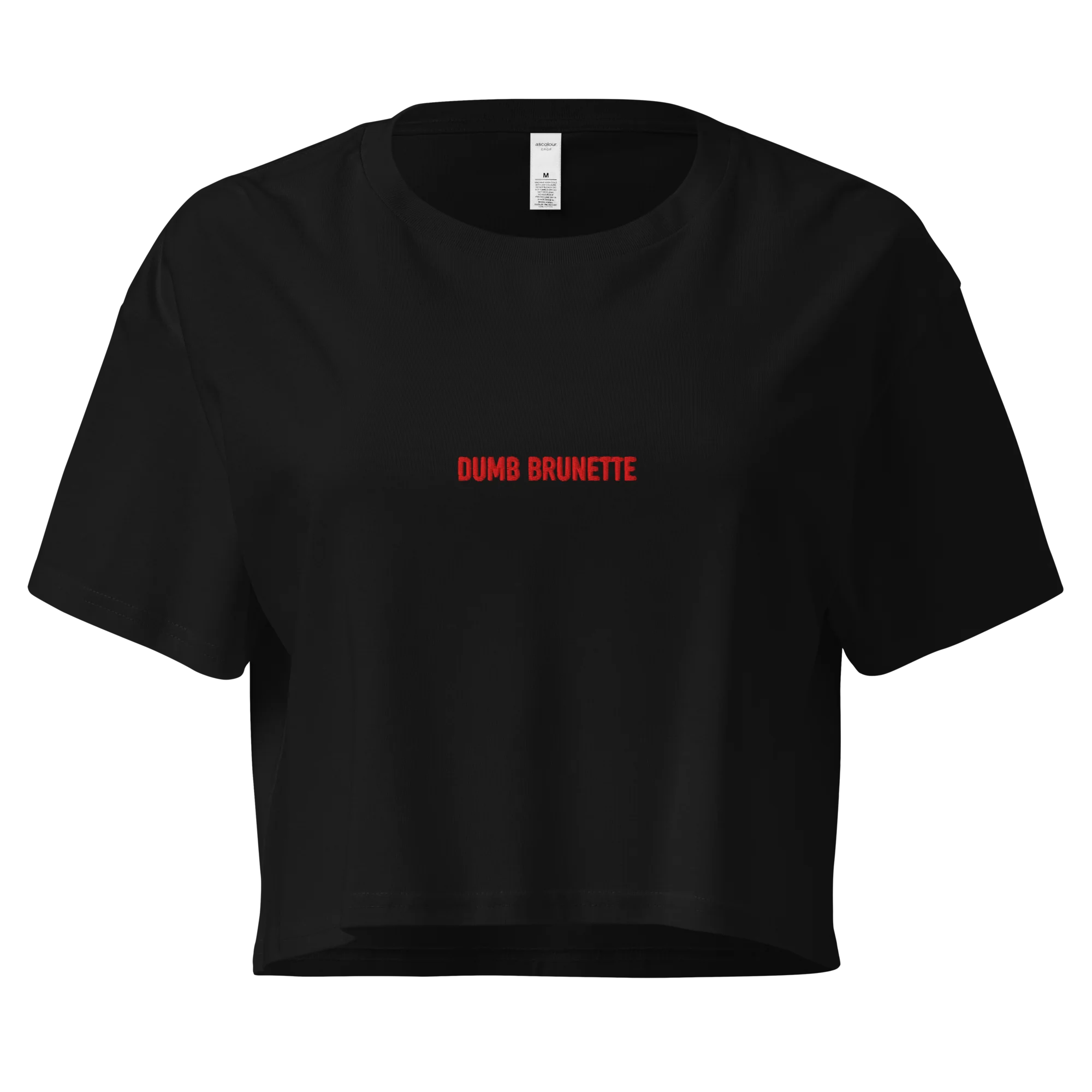 Dumb Brunette Embroidered Crop Tee - Image 7