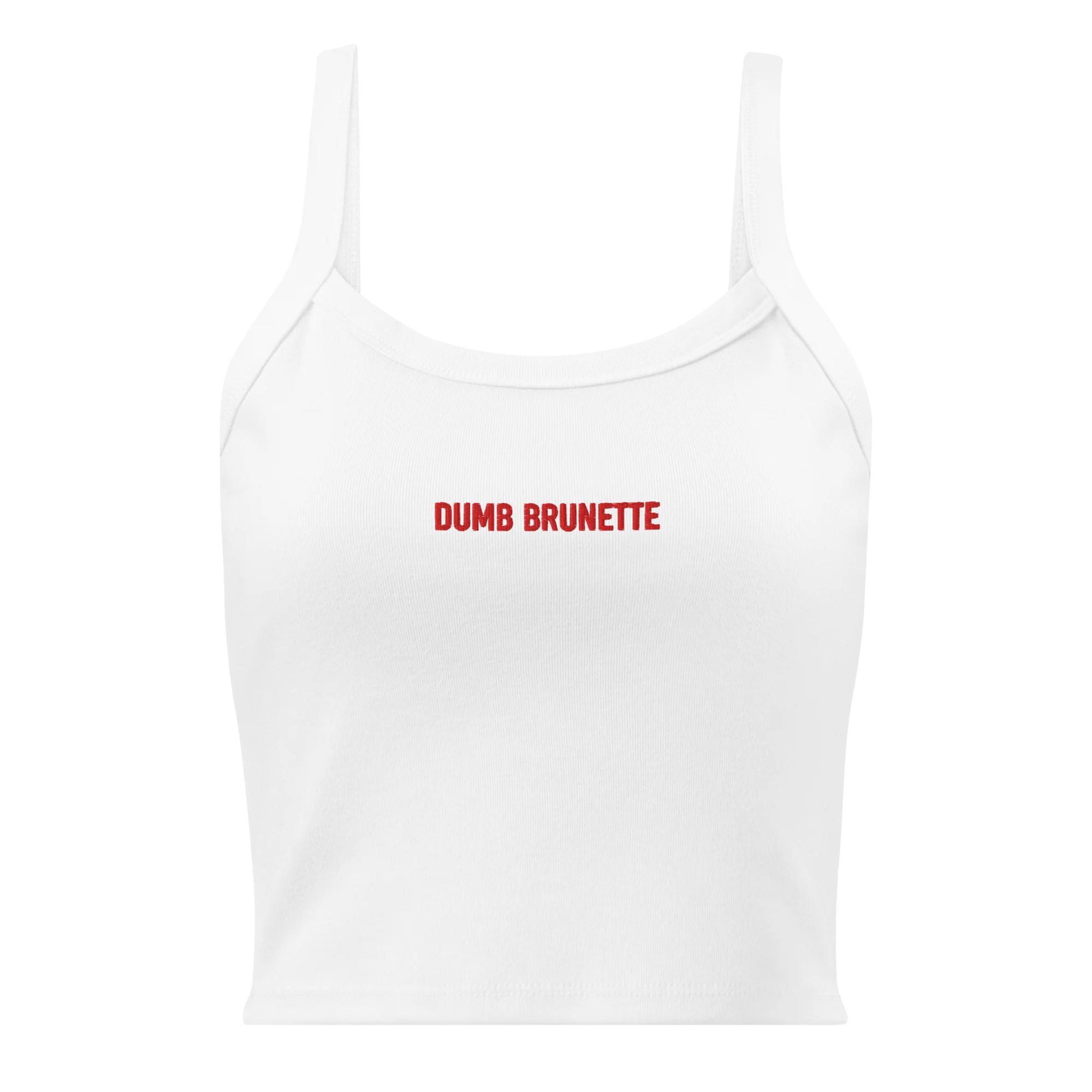 Dumb Brunette Rib Embroidered Tank Top - Image 3