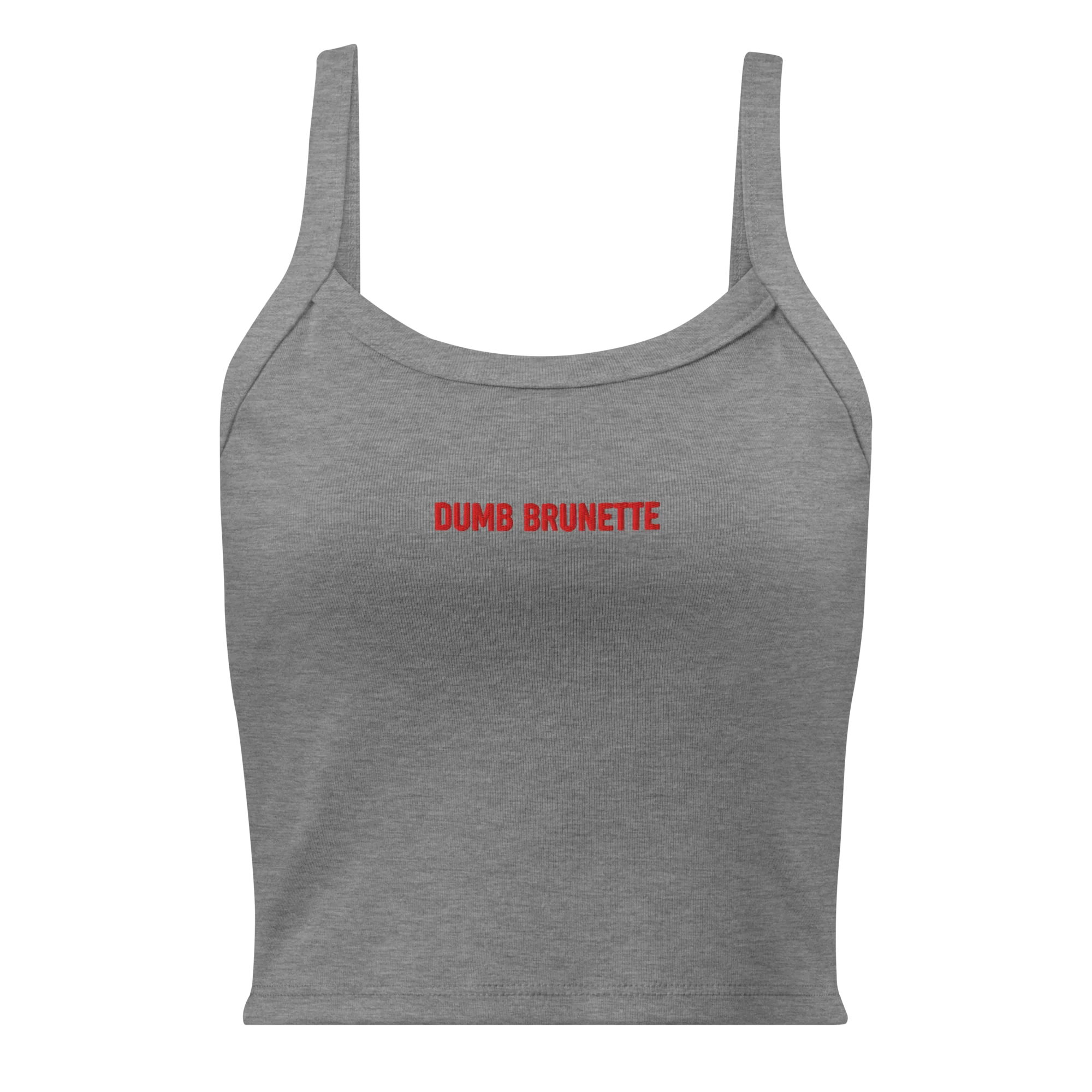 Dumb Brunette Rib Embroidered Tank Top - Image 7