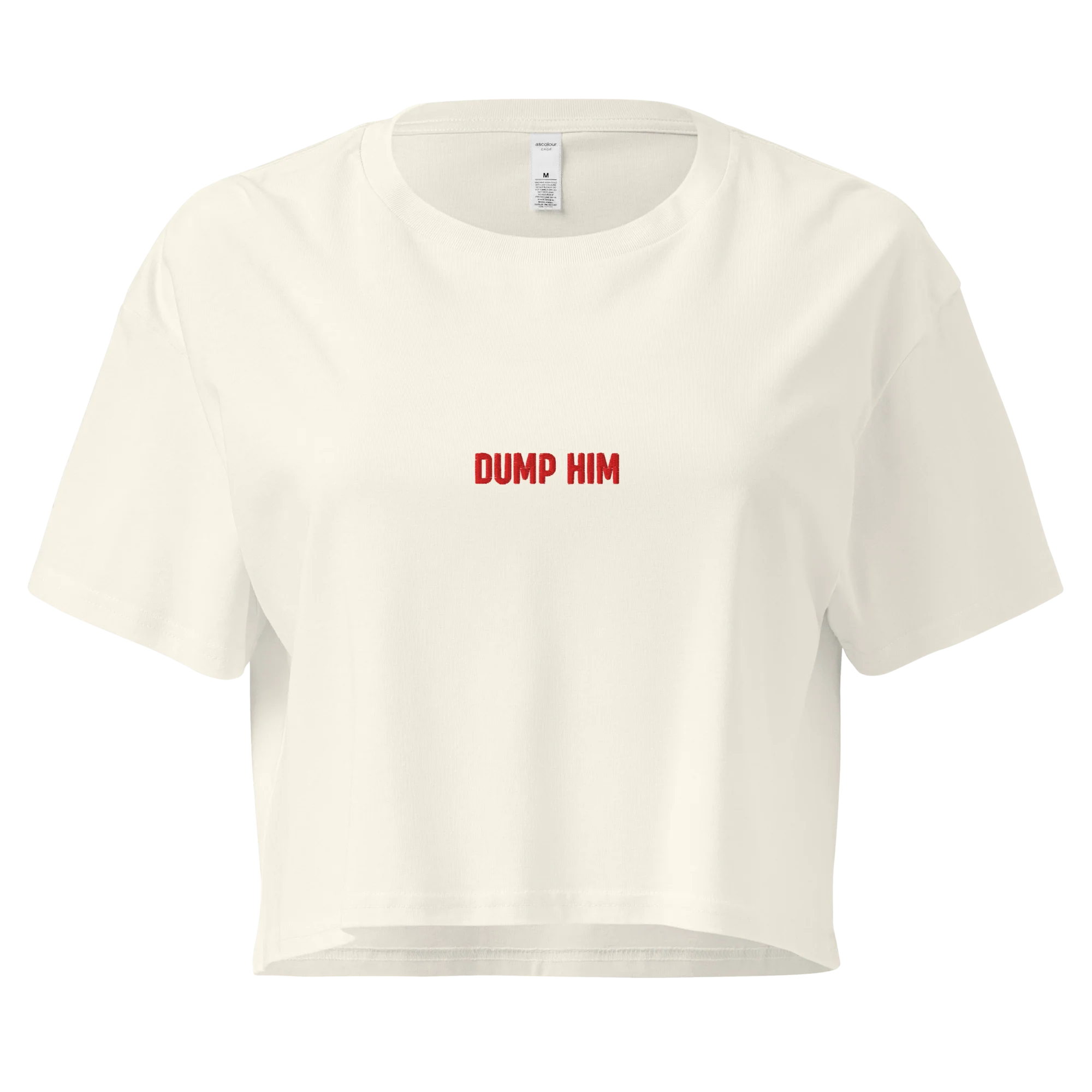 Dump Him Embroidered Crop Tee - Image 3