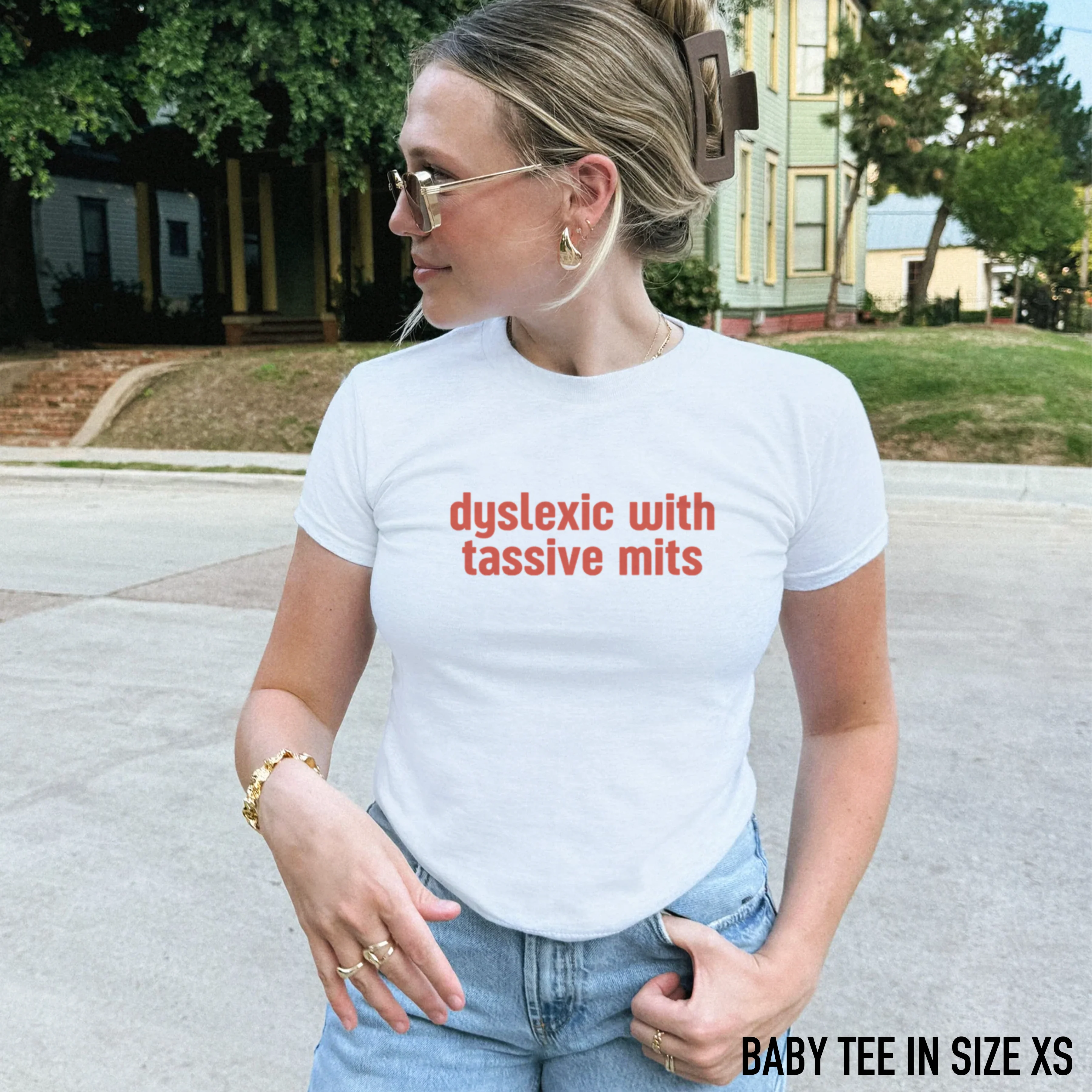 Dyslexic with Tassive Mits Baby Tee - Image 2
