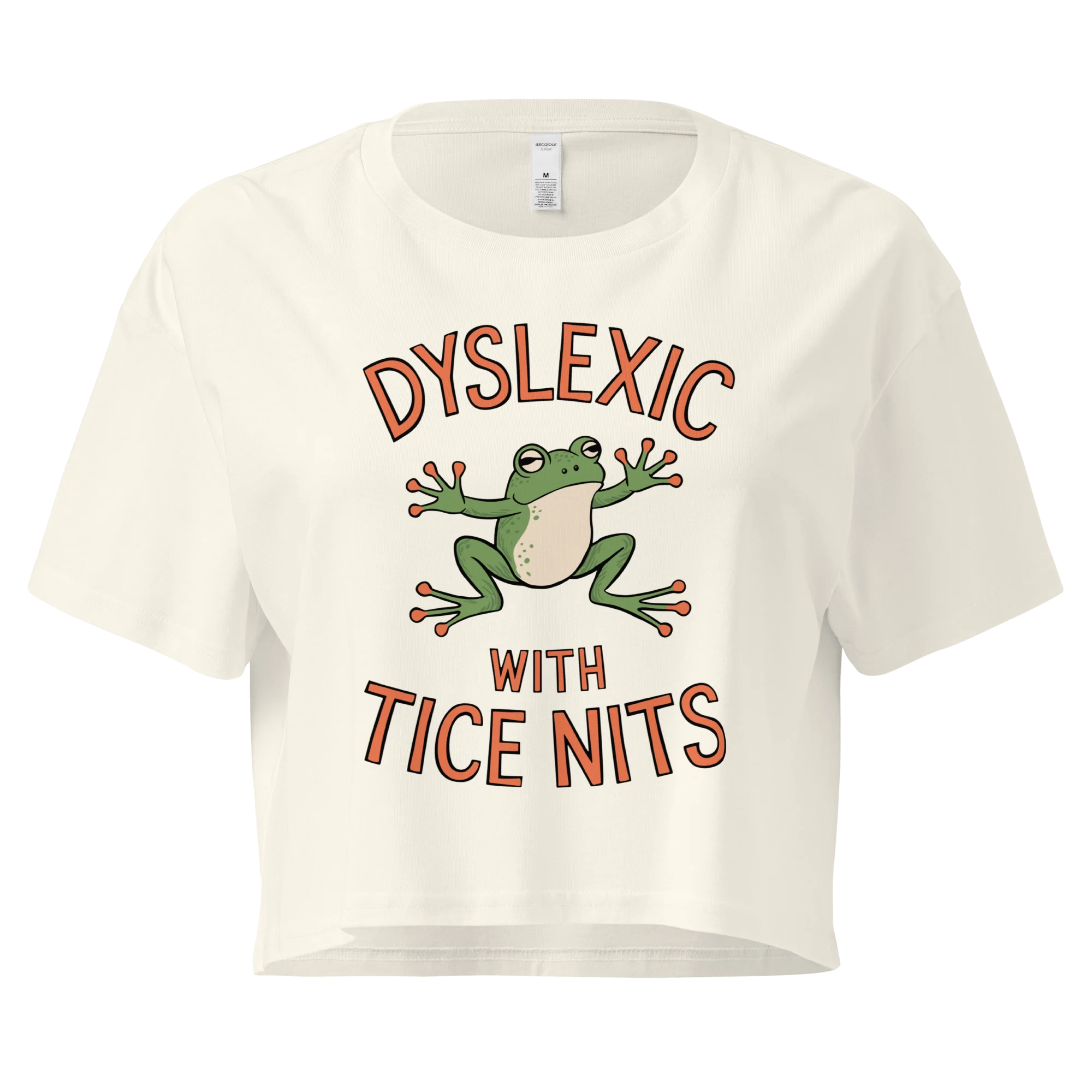 Dyslexic With Tice Nits Crop Tee - Image 3