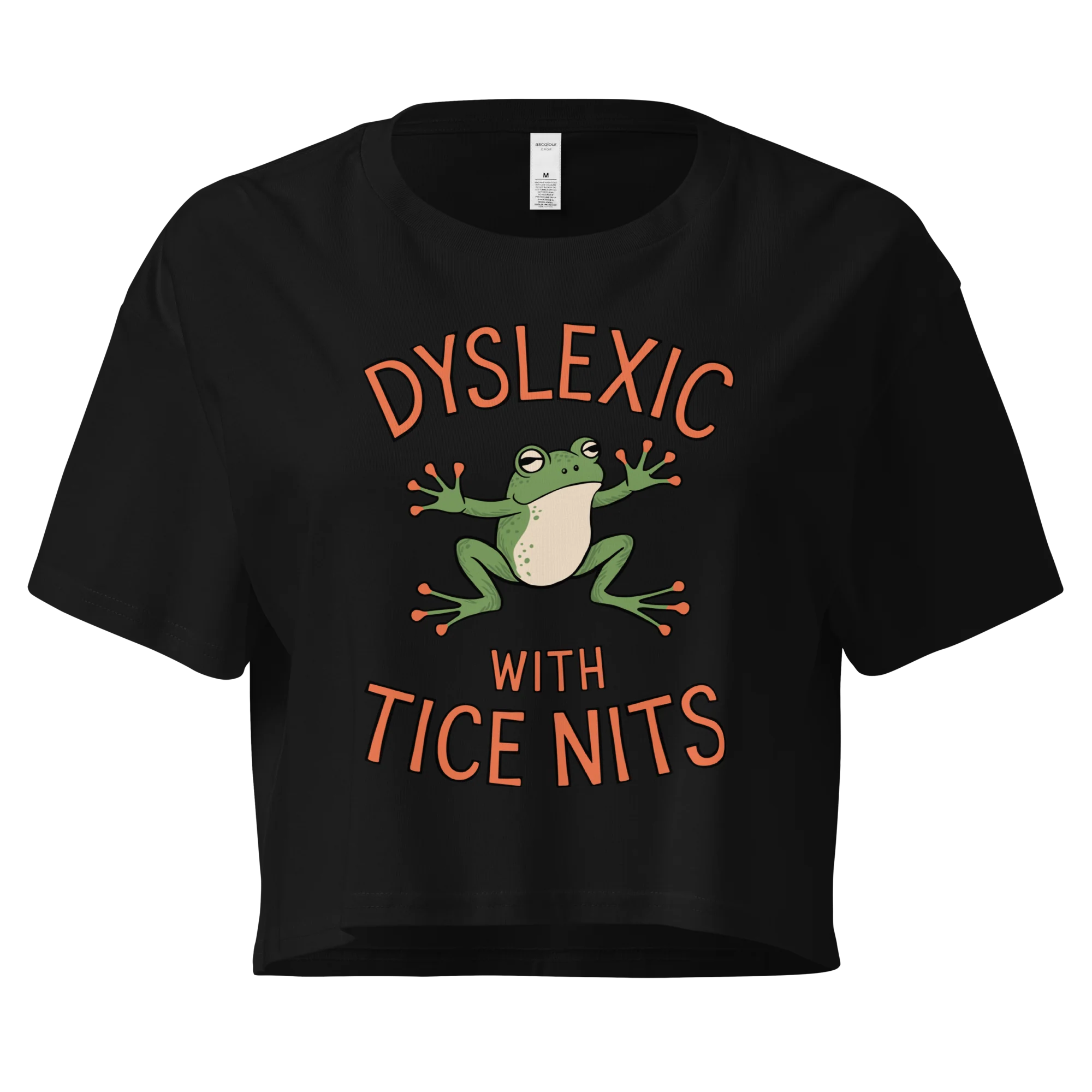 Dyslexic With Tice Nits Crop Tee - Image 4