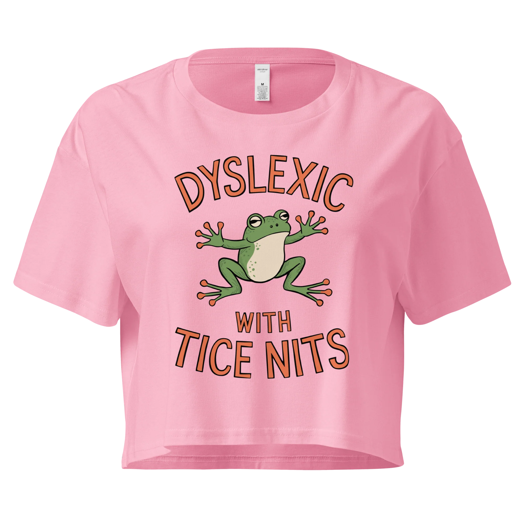 Dyslexic With Tice Nits Crop Tee - Image 6