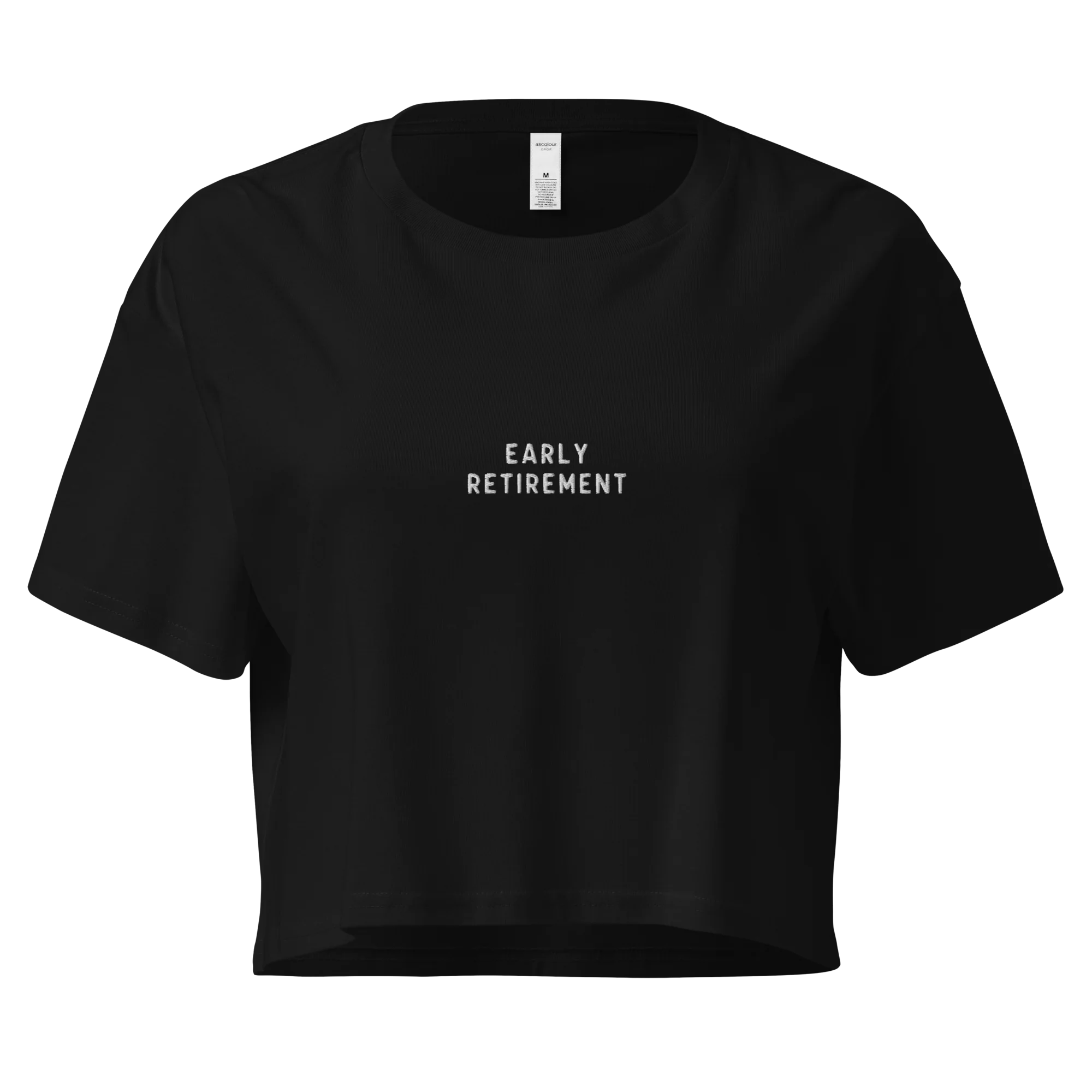 Early Retirement Embroidered Crop Tee - Image 3