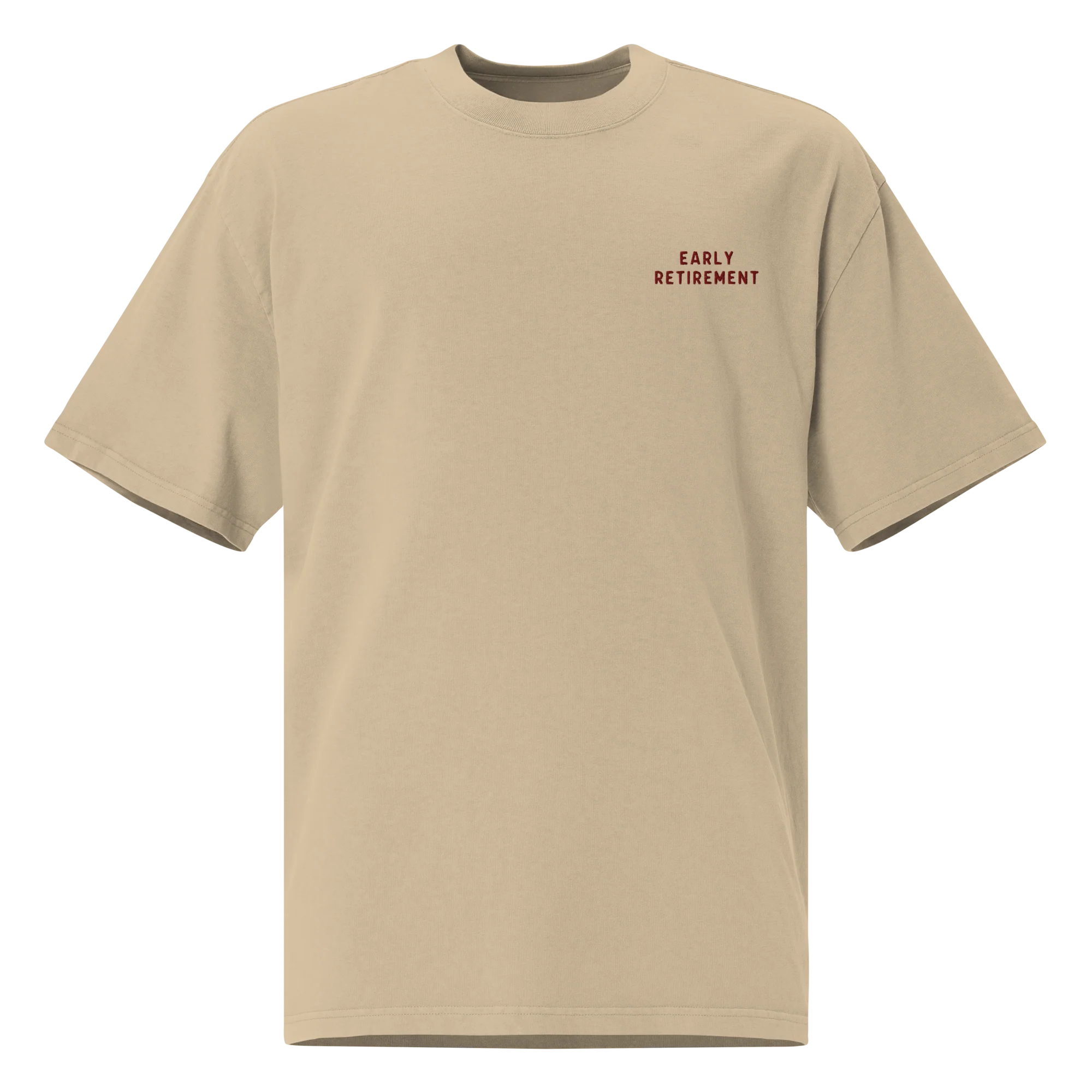 Early Retirement Embroidered Oversized Faded T-Shirt