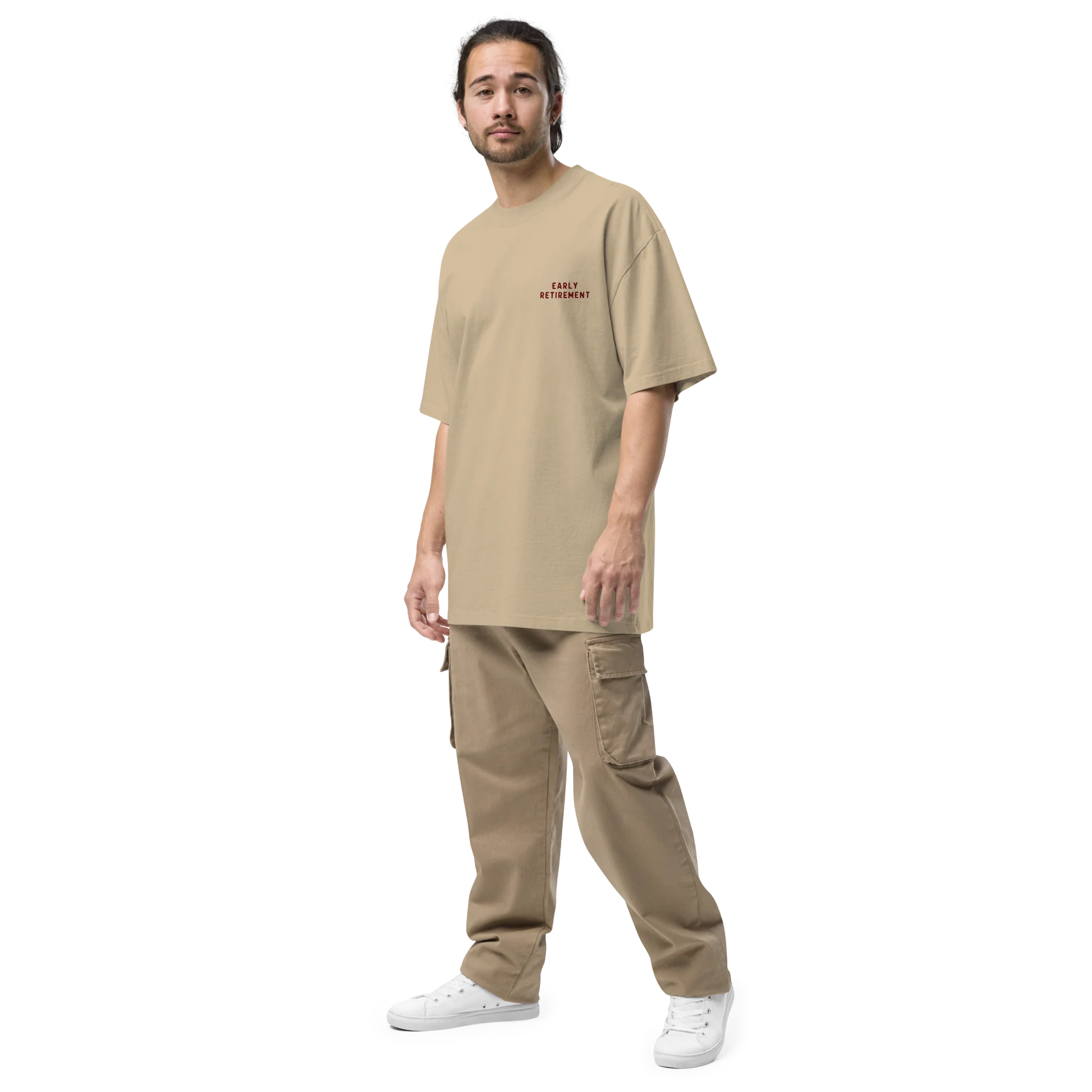 Early Retirement Embroidered Oversized Faded T-Shirt - Image 2