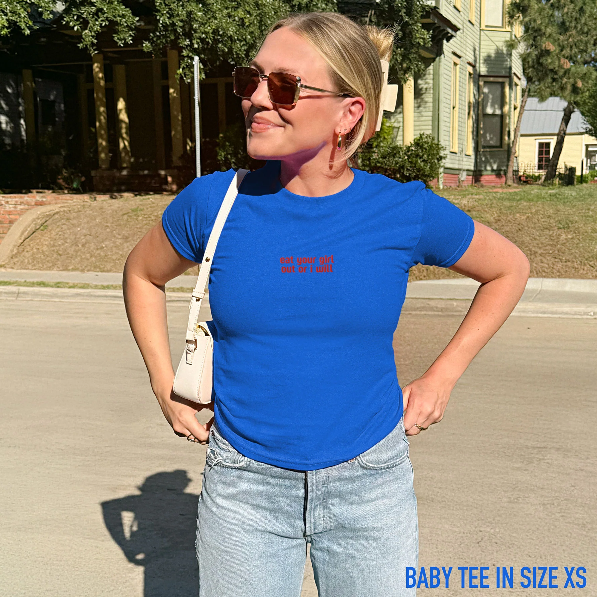 Eat Your Girl Out Or I Will Embroidered Baby Tee - Image 2