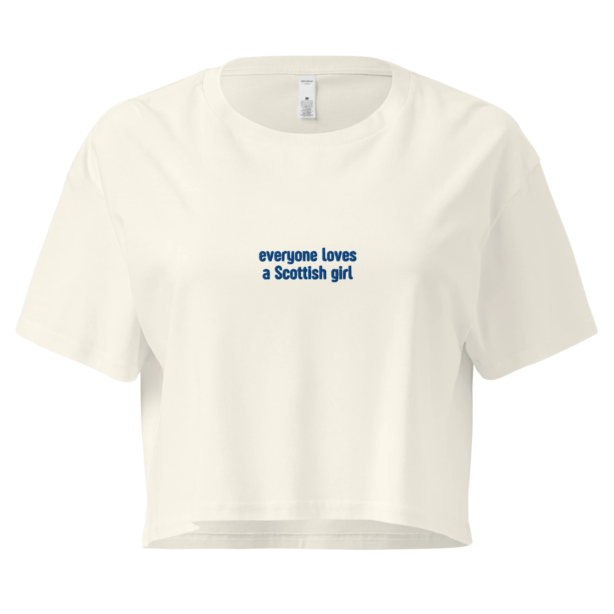 Everyone Loves a Scottish Girl Embroidered Crop Tee - Image 3