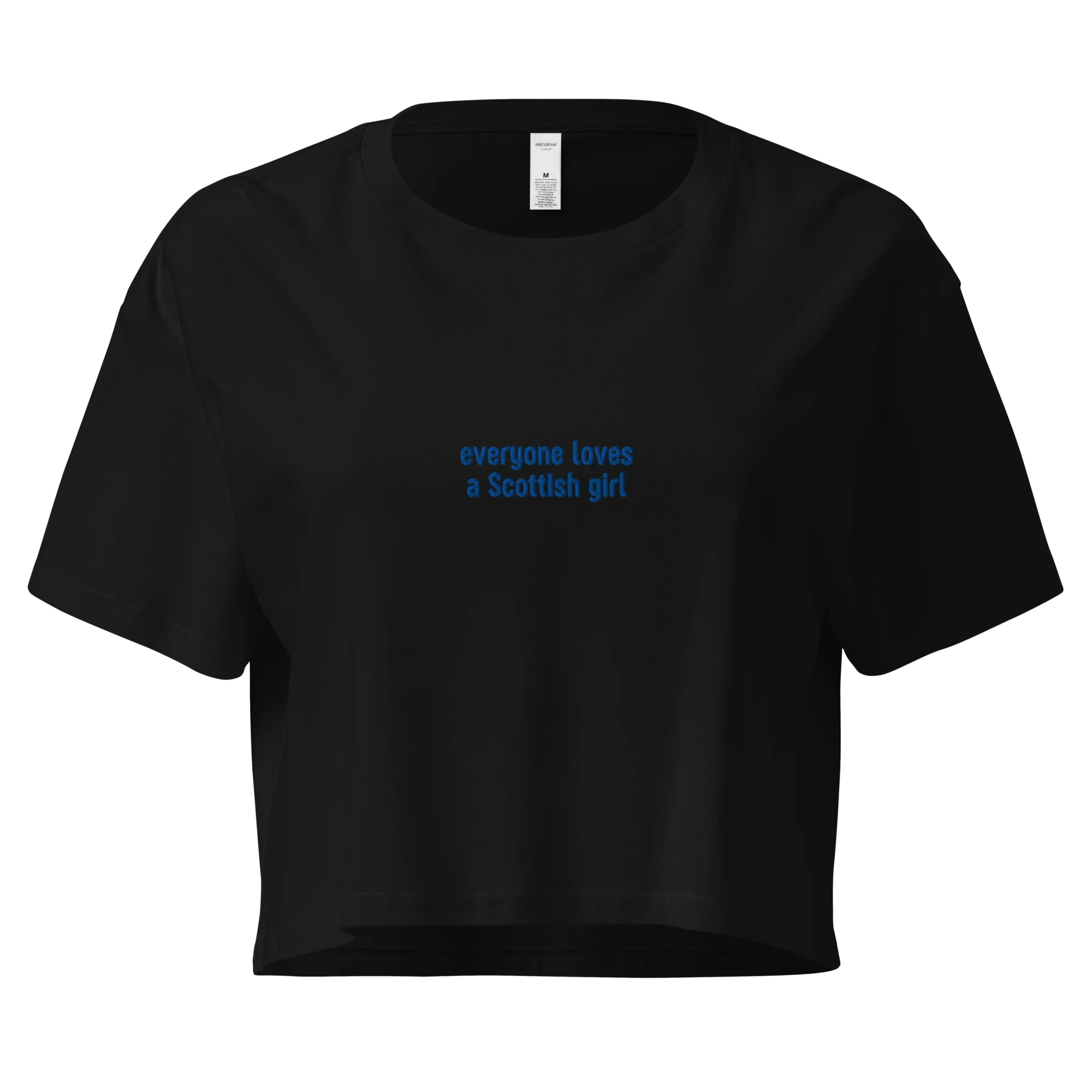 Everyone Loves a Scottish Girl Embroidered Crop Tee - Image 7