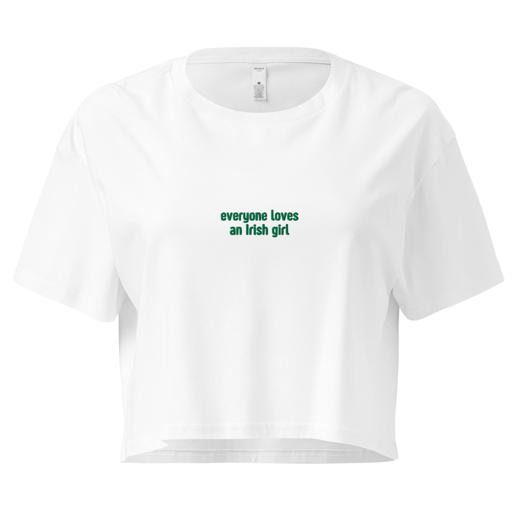 Everyone Loves an Irish Girl Embroidered Crop Tee