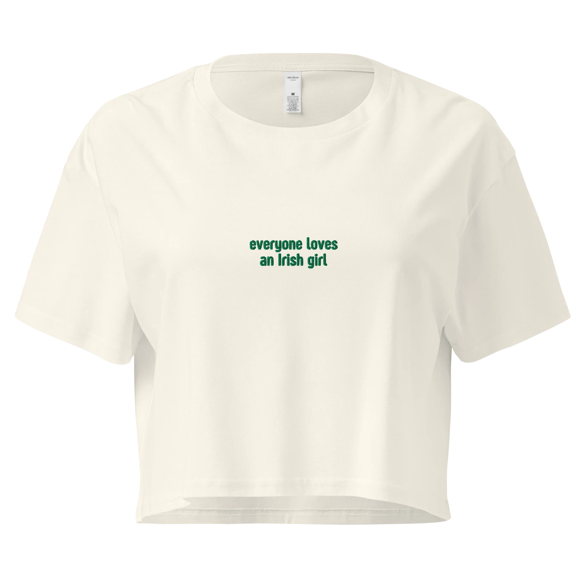 Everyone Loves an Irish Girl Embroidered Crop Tee - Image 3