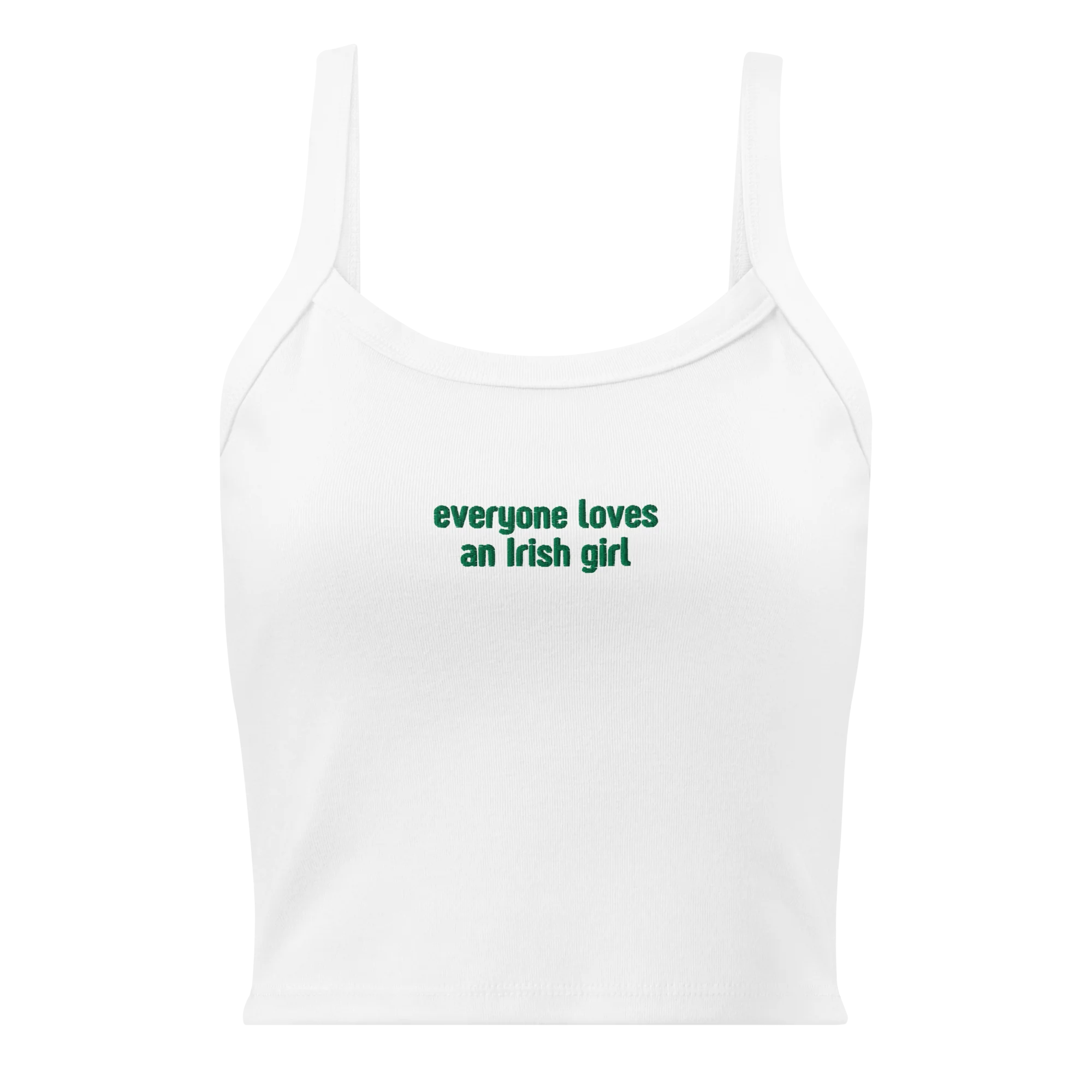 Everyone Loves an Irish Girl Rib Embroidered Tank Top
