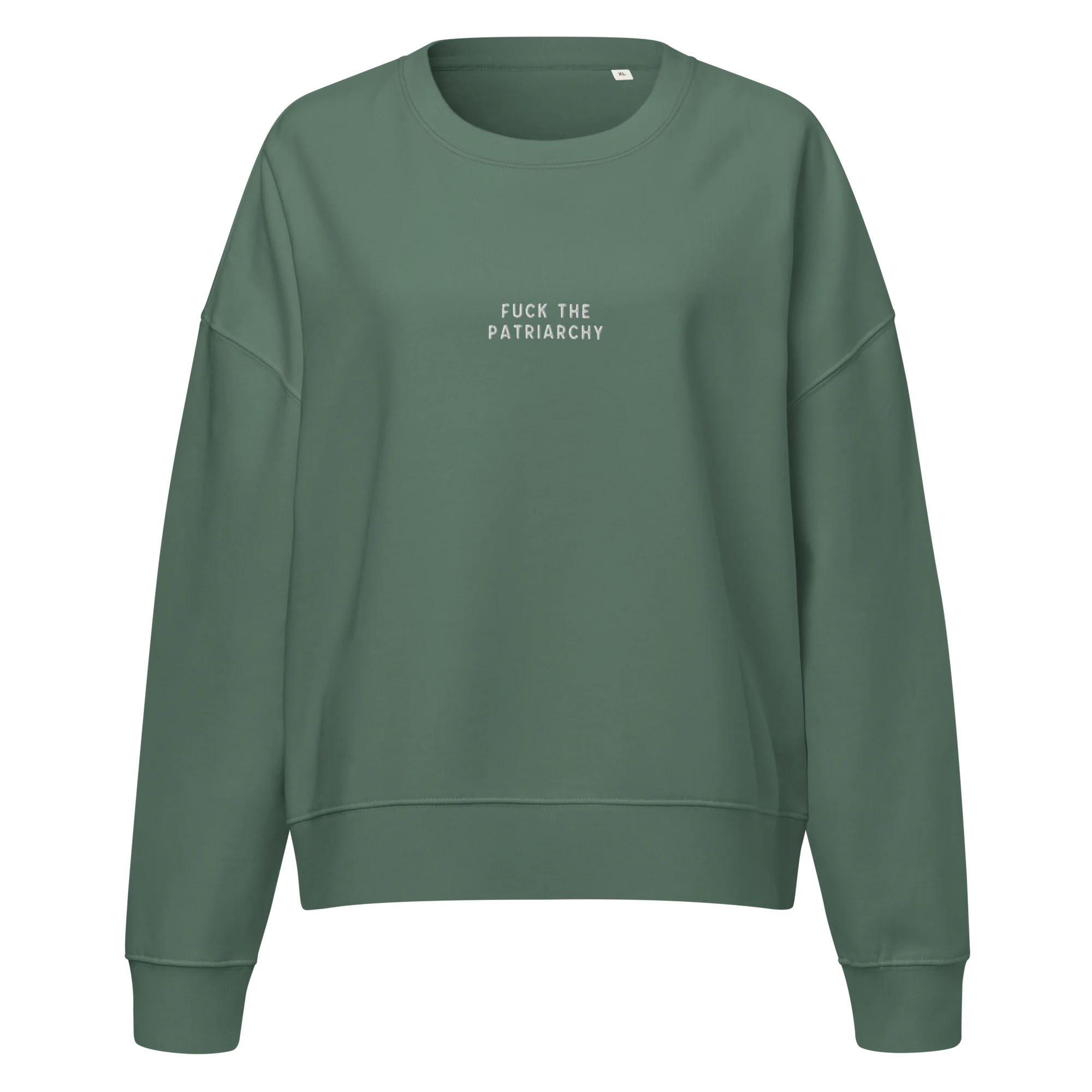 Fuck the Patriarchy Feminist Embroidered Women’s Organic Sweatshirt - Image 8