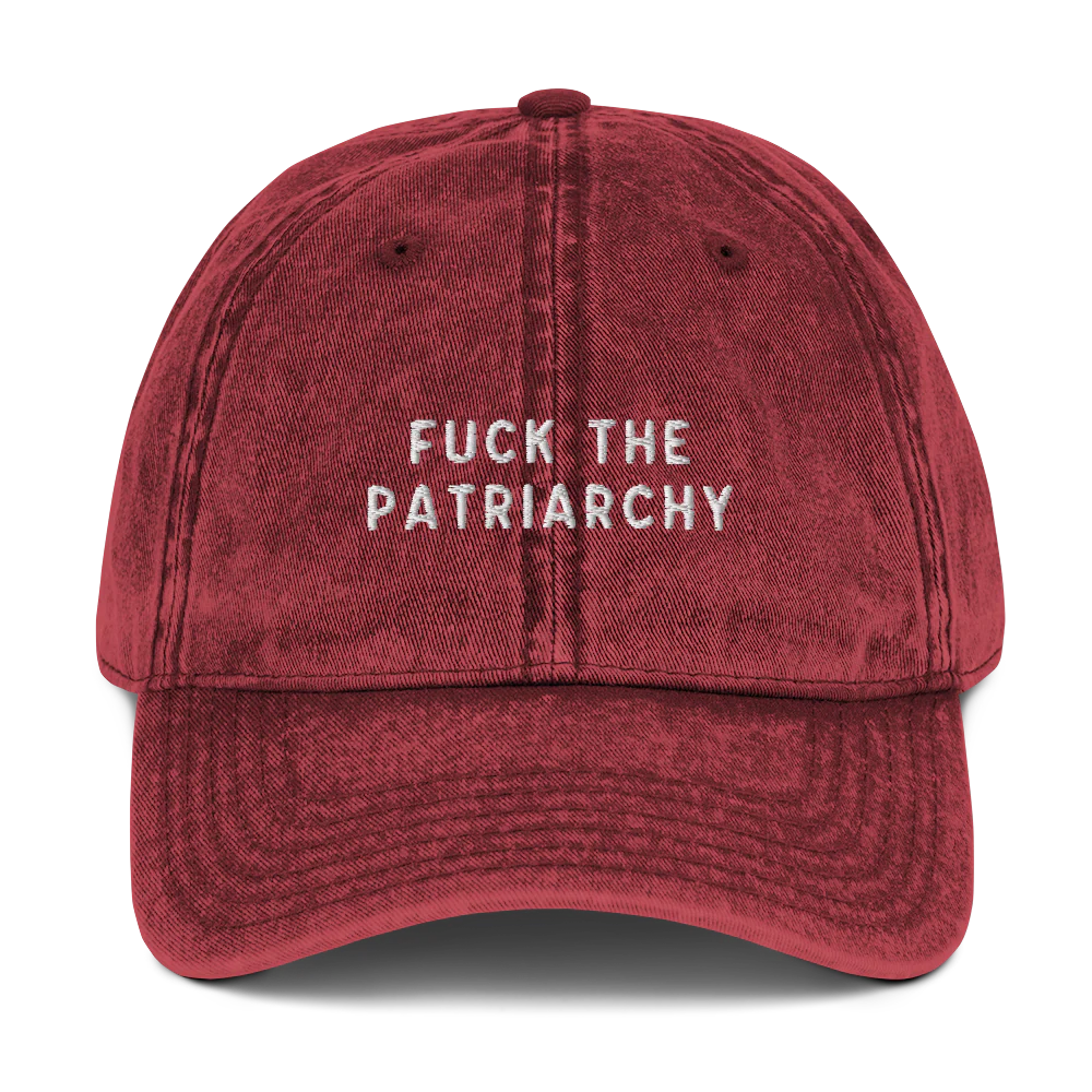 Fuck the Patriarchy Feminist Embroidered Vintage Cap - Image 3